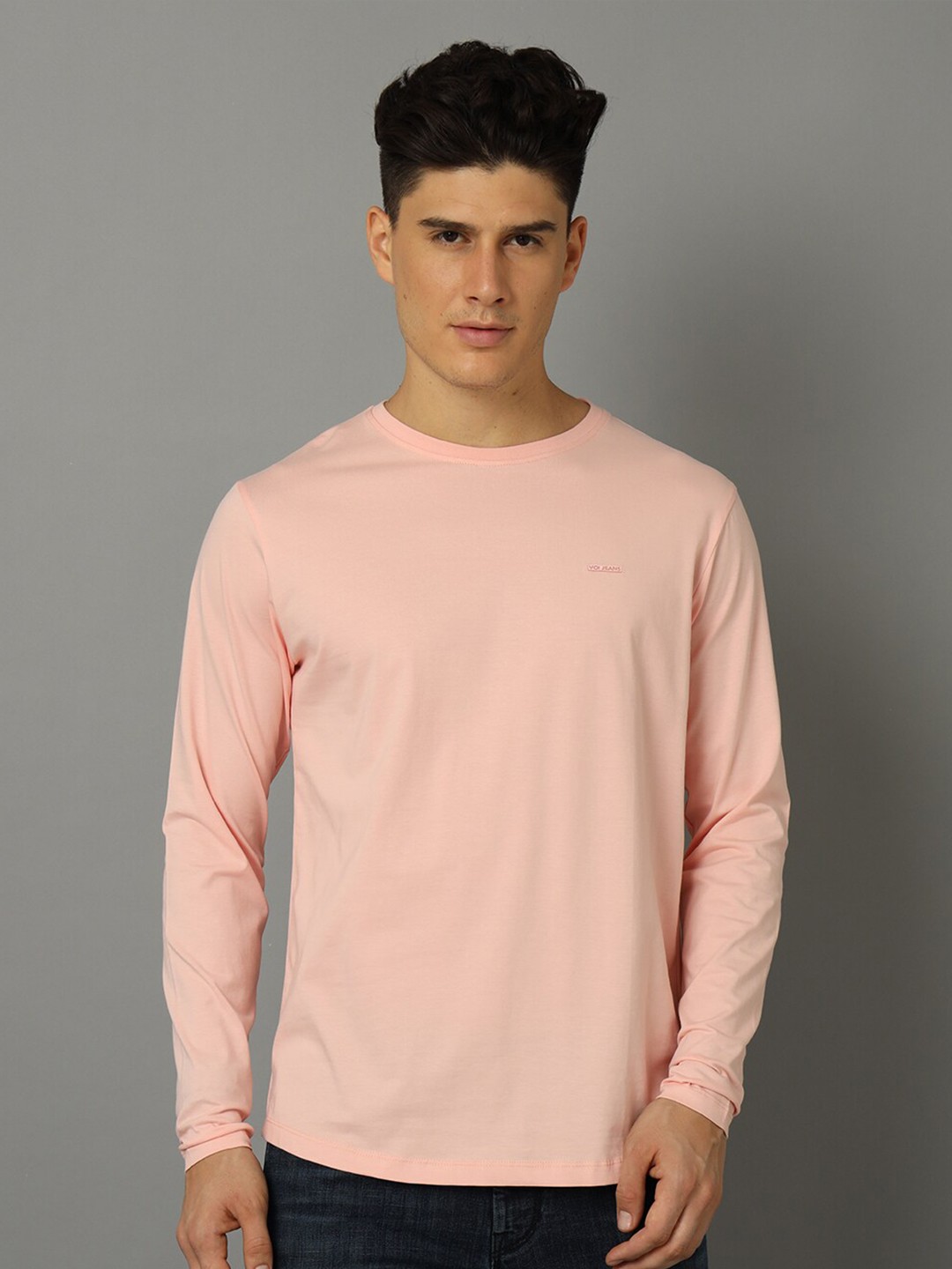 

Voi Jeans Round Neck Long Sleeves T-shirt, Peach