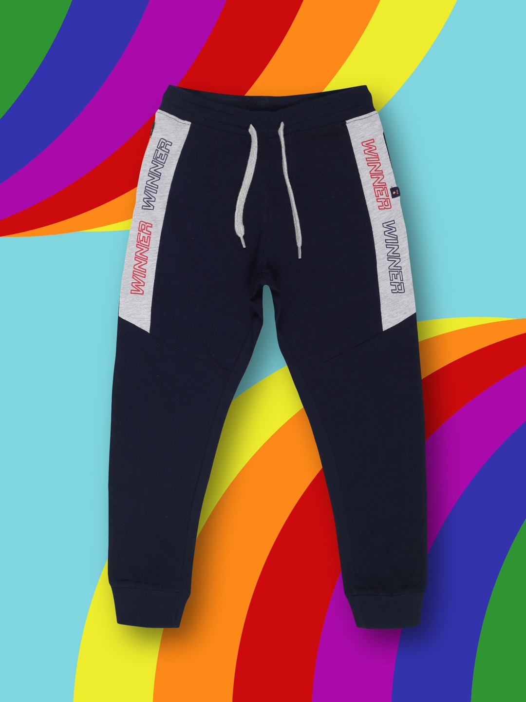 

3PIN Boys Colourblocked Cotton Joggers, Navy blue