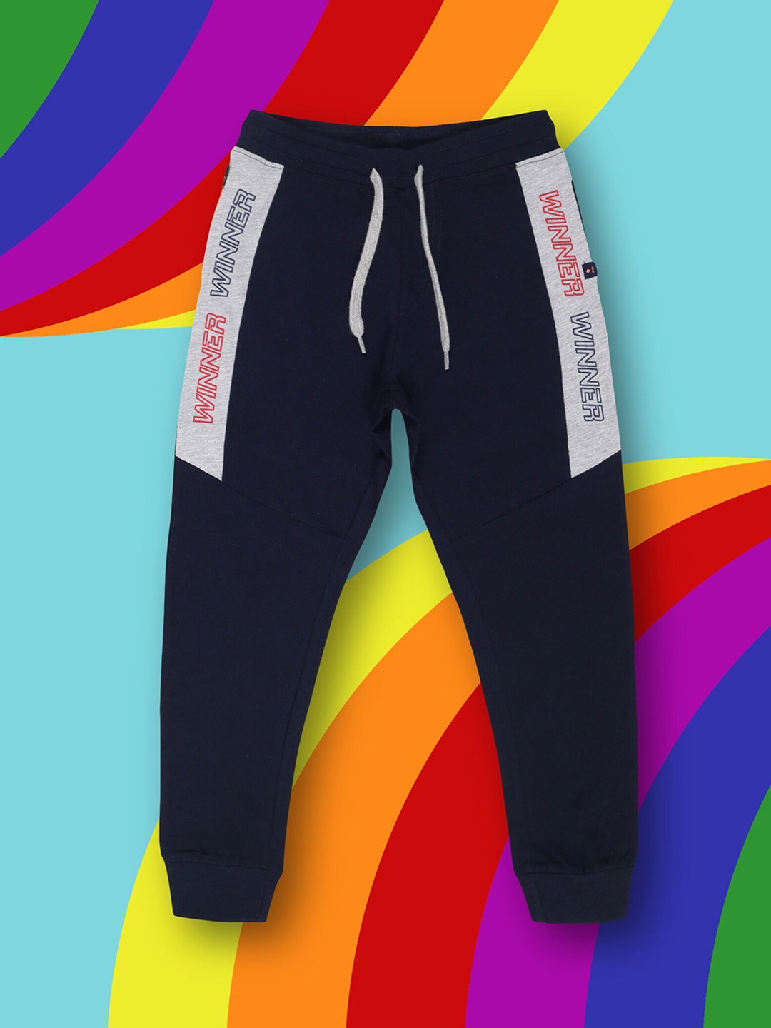 

3PIN Boys Colourblocked Cotton Joggers, Navy blue