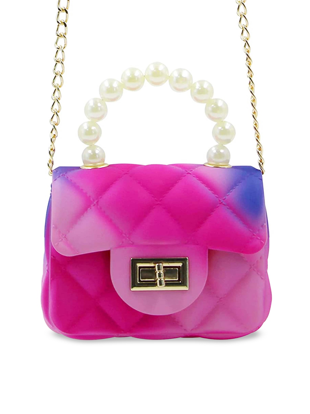 

Babymoon Girls Structured Quilted Sling Bag, Pink