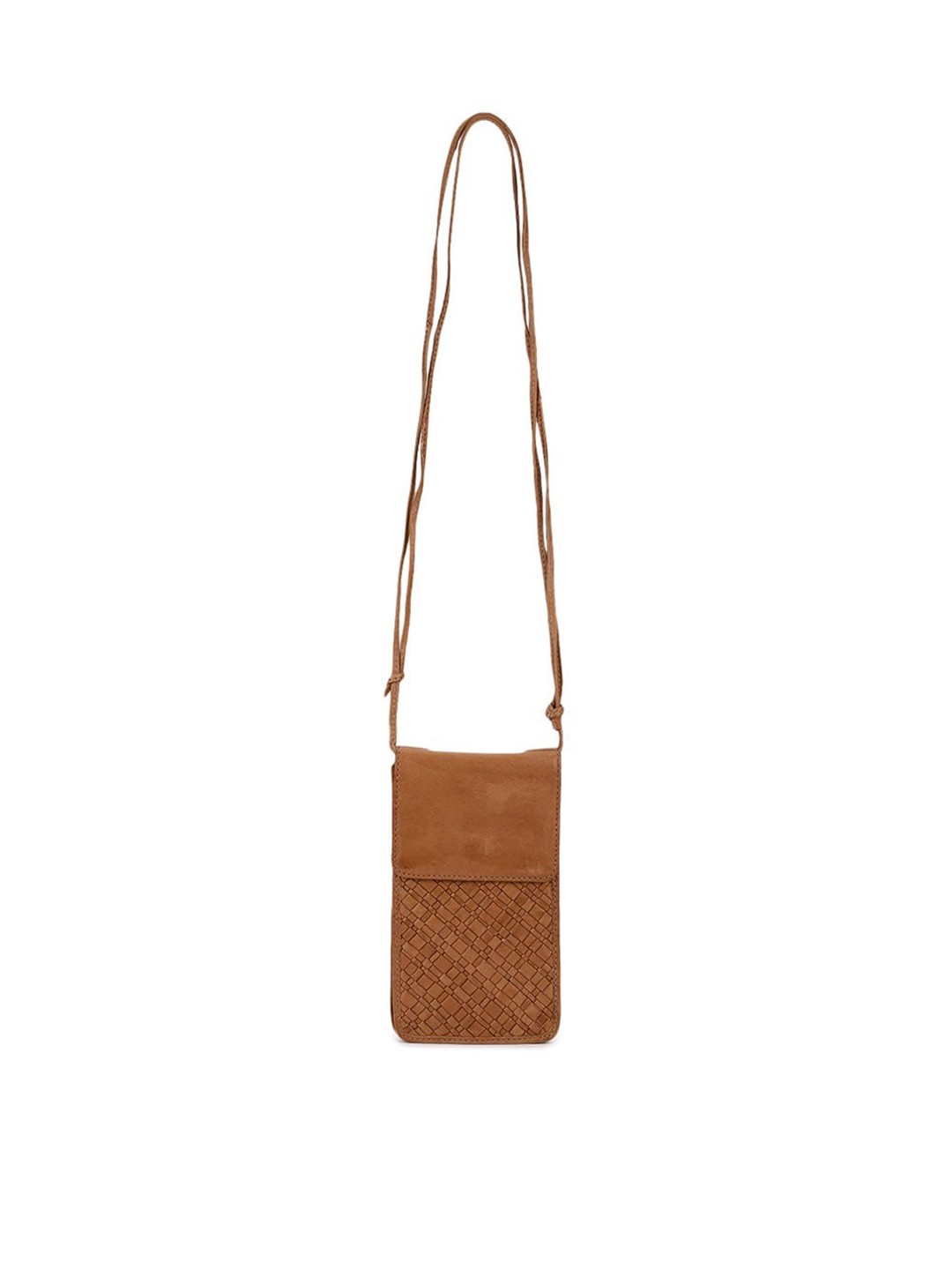 

Fabindia Textured Leather Structured Mobile Pouch, Brown