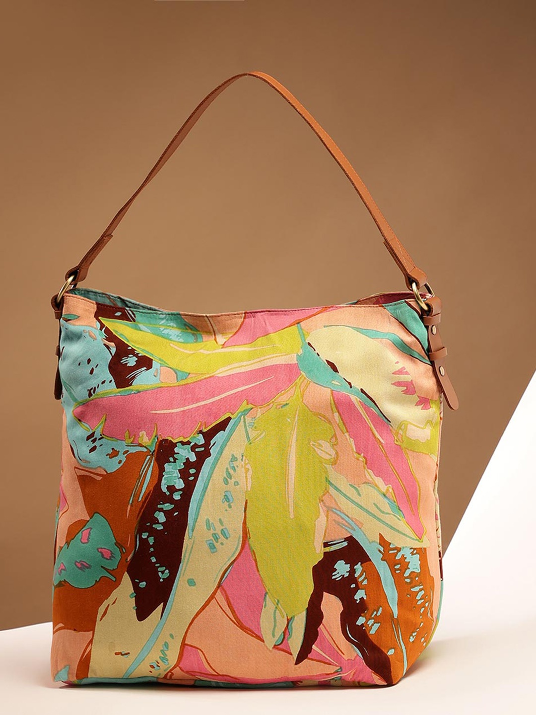 

Fabindia Printed Shopper Tote Bag, Brown