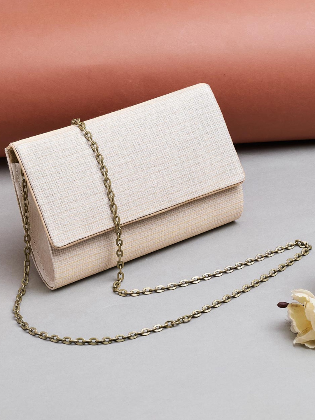 

Fabindia Silk Blend Purse Clutch, Beige