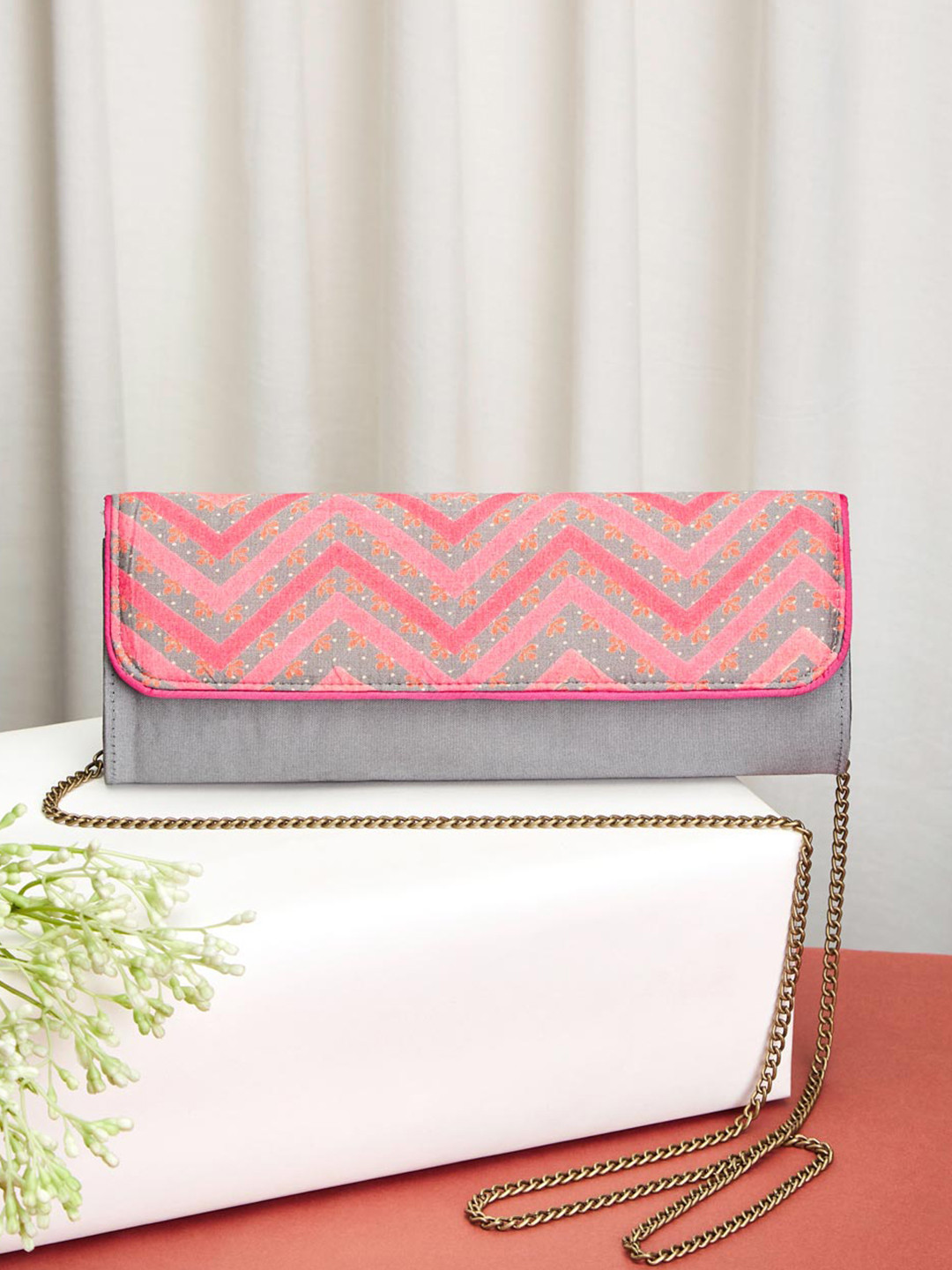 

Fabindia Printed Purse Clutch, Pink