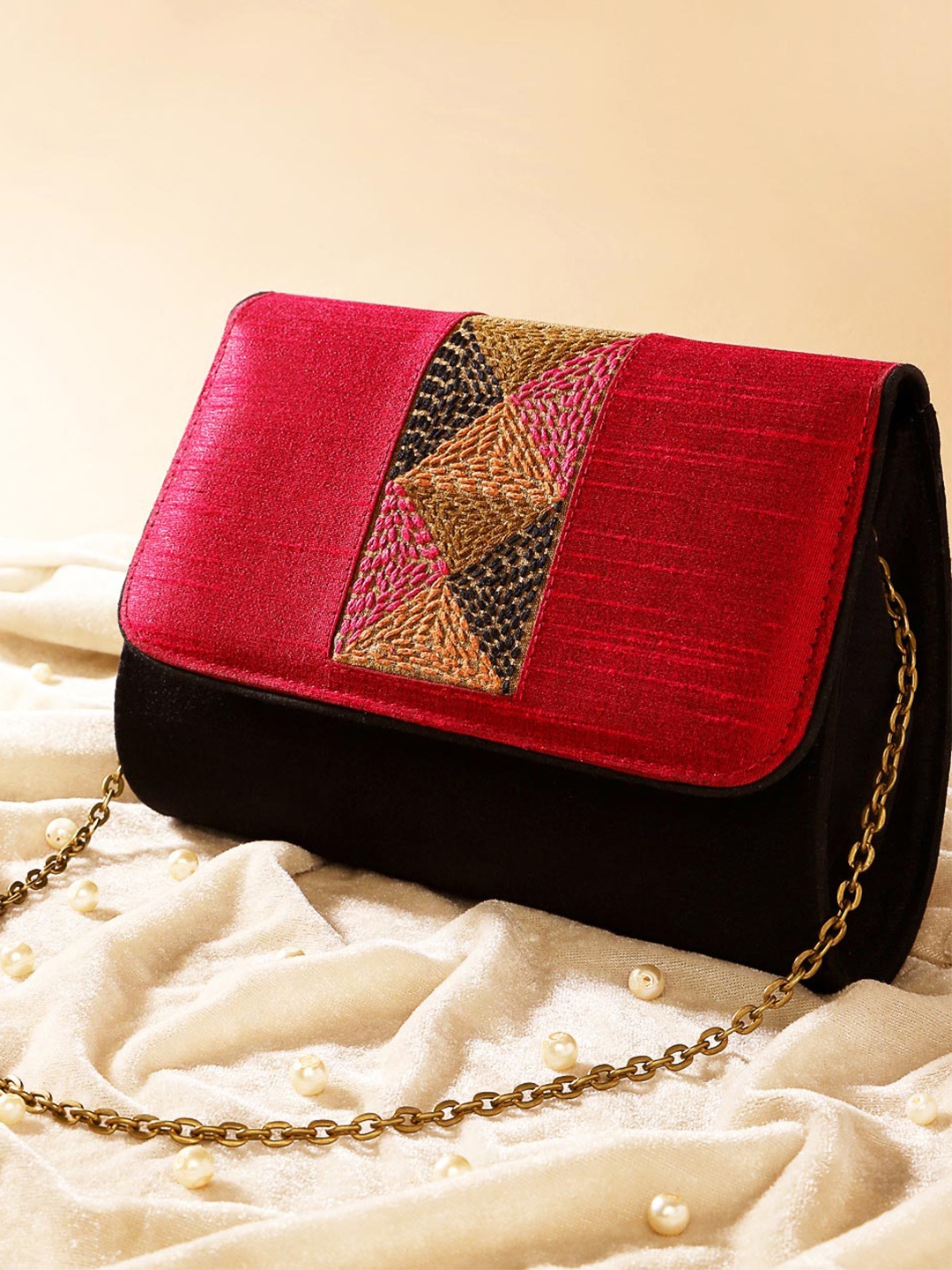 

Fabindia Embroidered Purse Clutch, Pink
