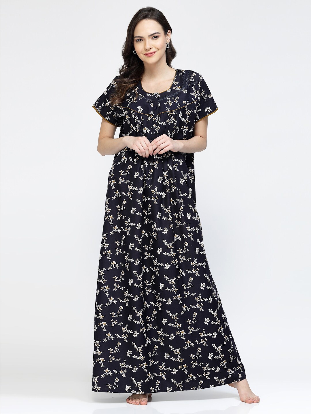 

Sweet Dreams Blue Printed Maxi Nightdress