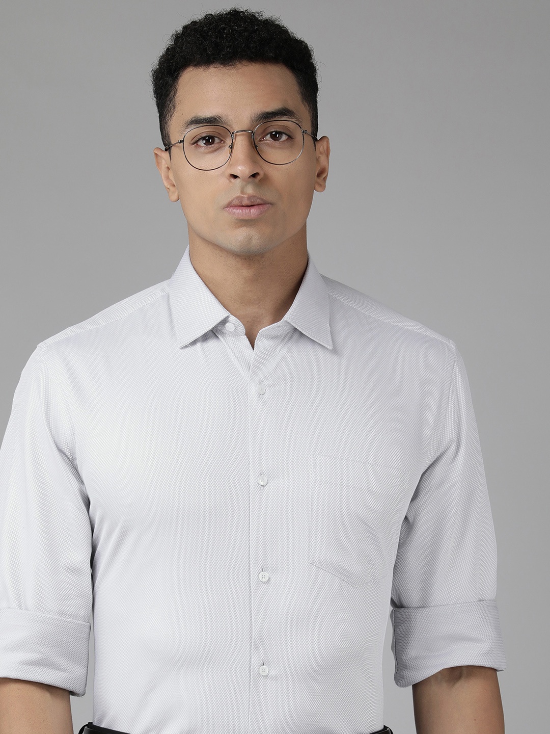 

Van Heusen Custom Fit Pure Cotton Formal Shirt, Grey