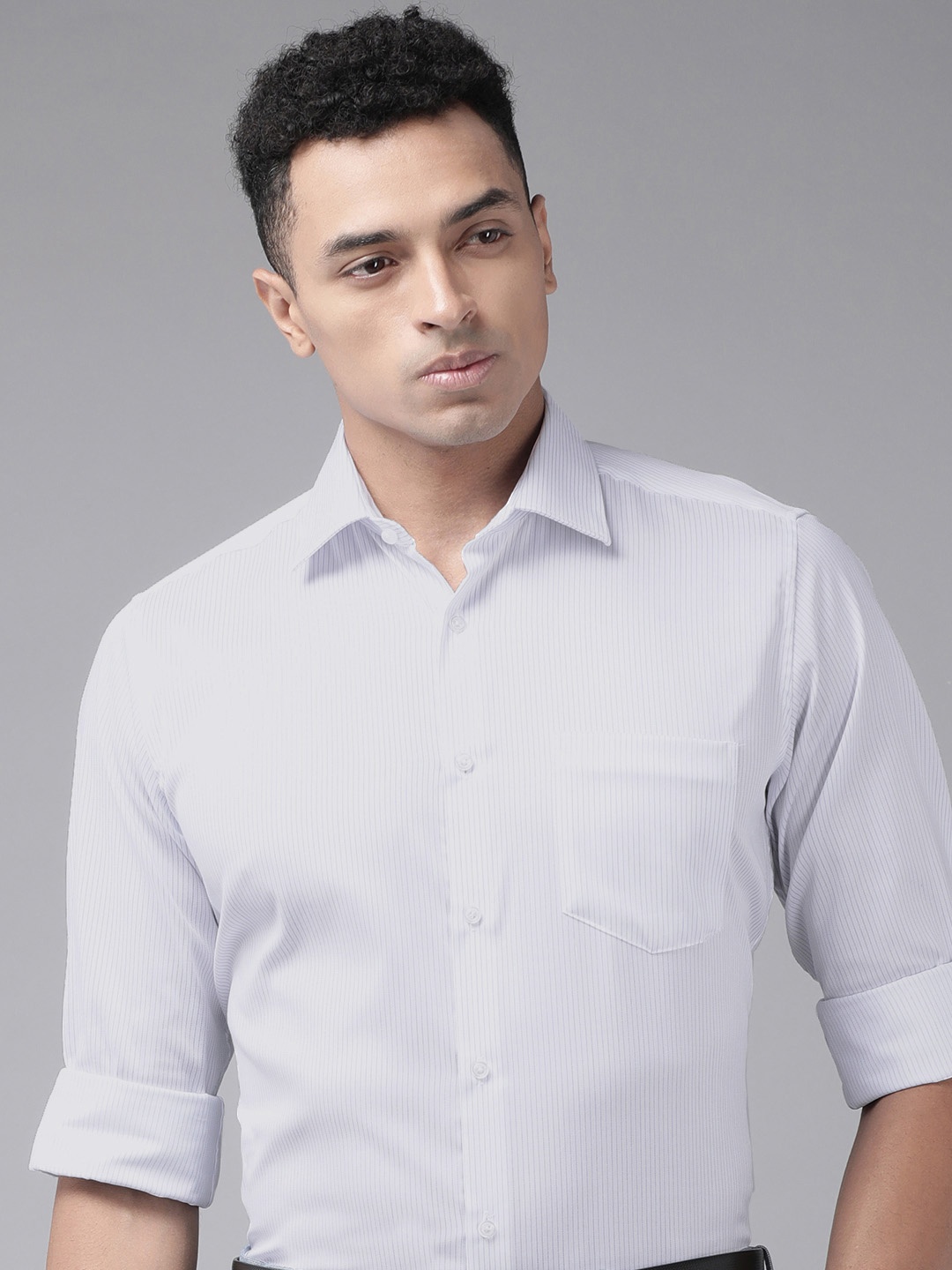 

Van Heusen Pure Cotton Custom Striped Formal Shirt, White