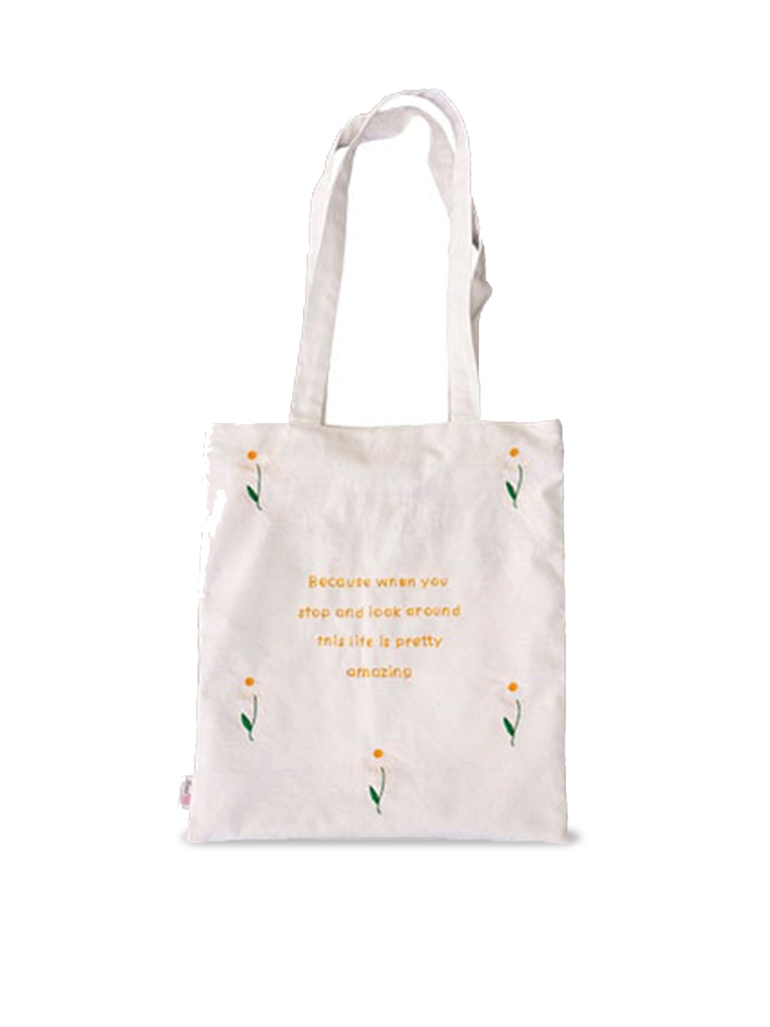 

BandBox Typography Printed Cotton Shopper Tote Bag, White