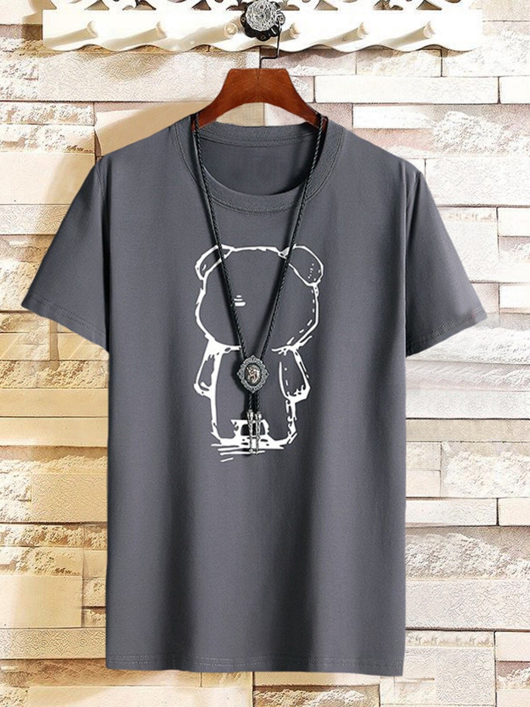 

Try This Graphic Printed Cotton T-shirt, Grey