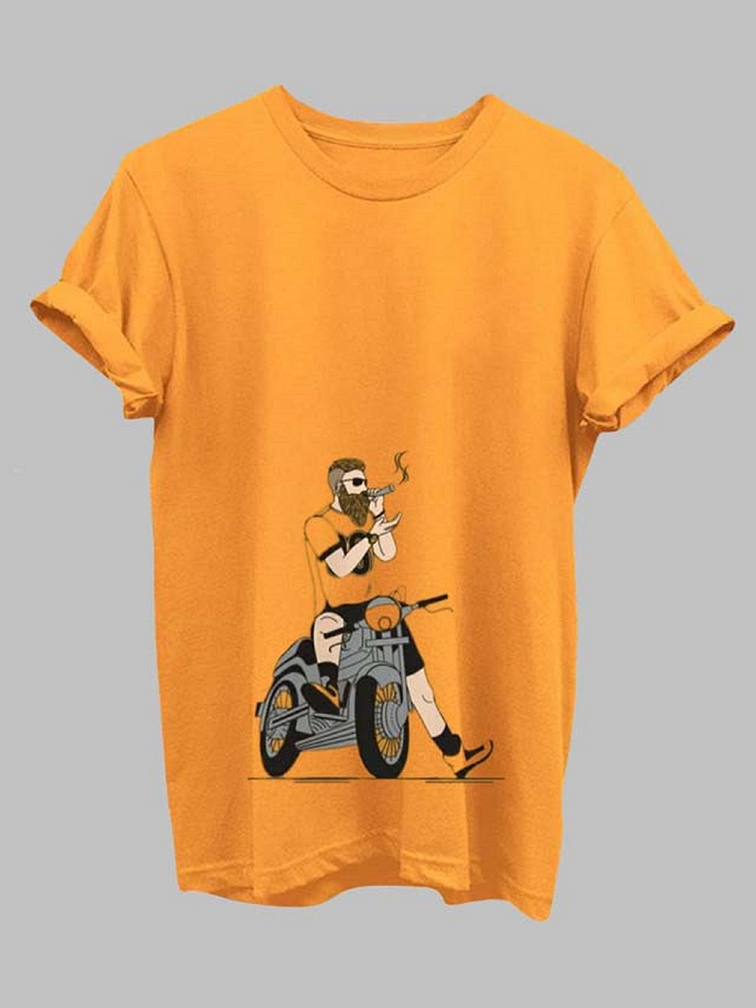 

Try This Graphic Printed Cotton T-shirt, Yellow