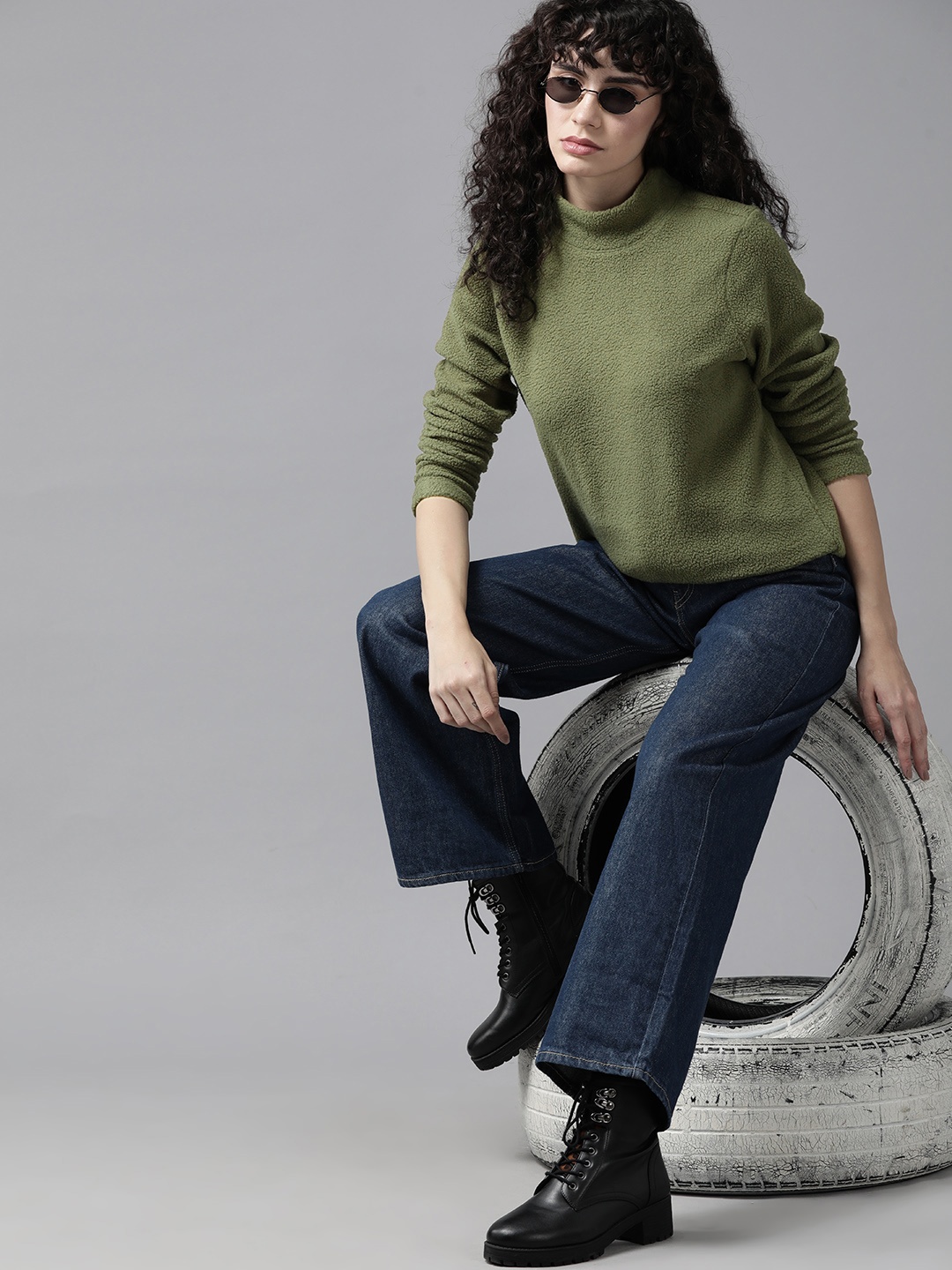 

Roadster High Neck Sweatshirt, Olive