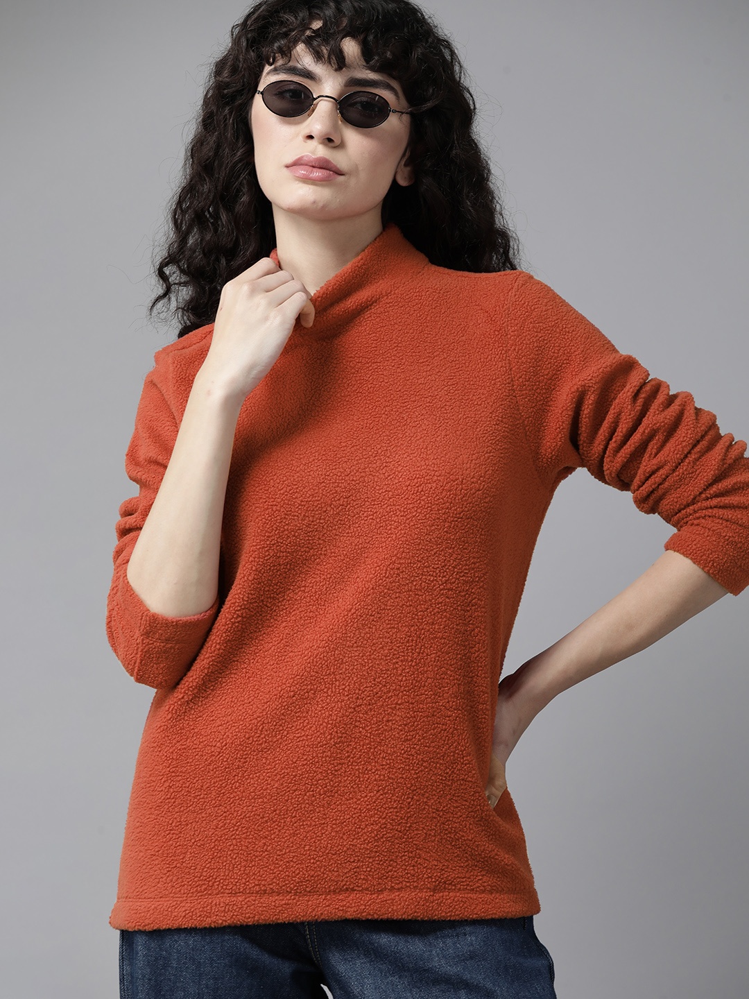 

Roadster High Neck Sweatshirt, Rust