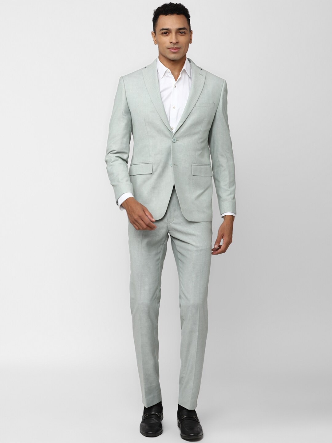 

Peter England Elite Single-Breasted Slim-Fit Two Piece Formal Suit, Grey