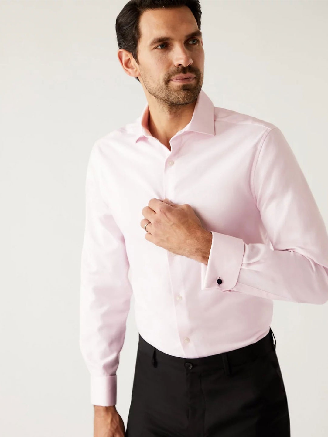 

Marks & Spencer Spread Collar Pure Cotton Formal Shirt, Pink