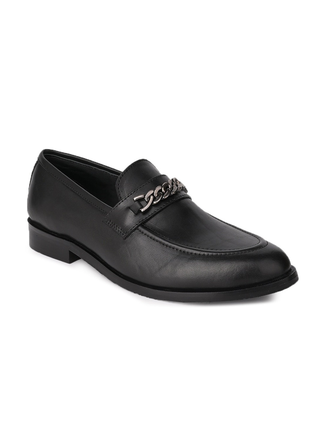 

LA BOTTE Men Buckled Leather Horsebit Loafers, Black