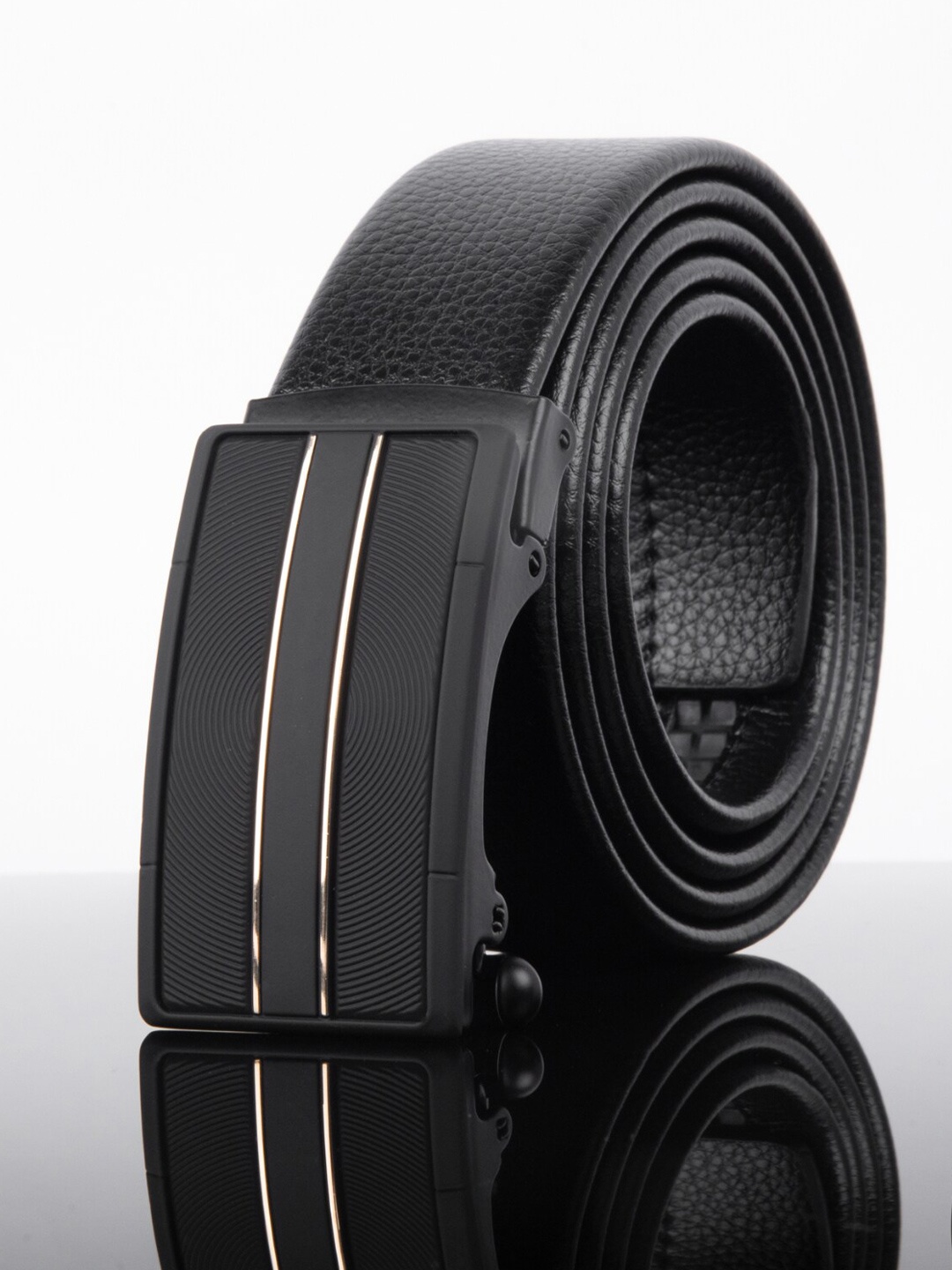 

Mast & Harbour Men Black Textured Slim Belt