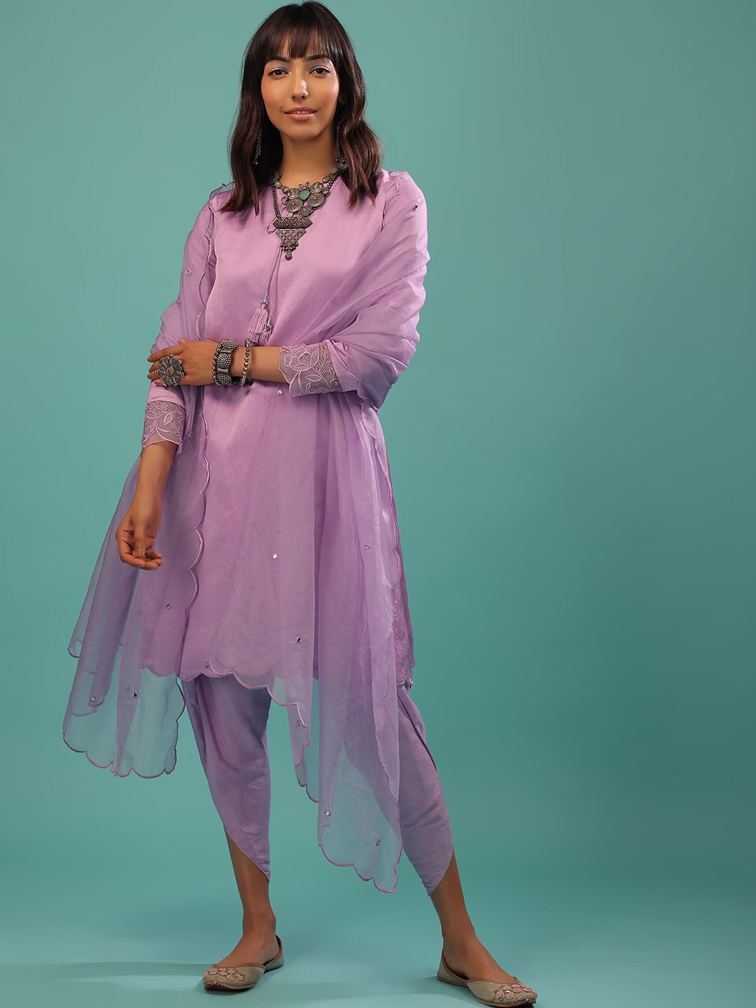 

KALKI Fashion Regular Kurta & Dhoti Pants With Dupatta, Purple