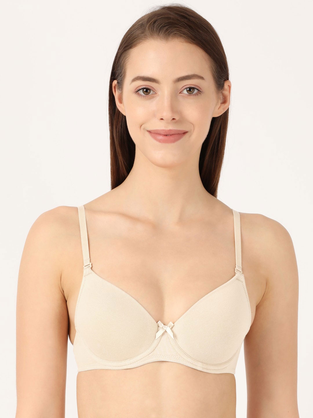 

Jockey Under Wired Padded Super Combed Cotton Medium Coverage Tshirt Bra-1245, Cream