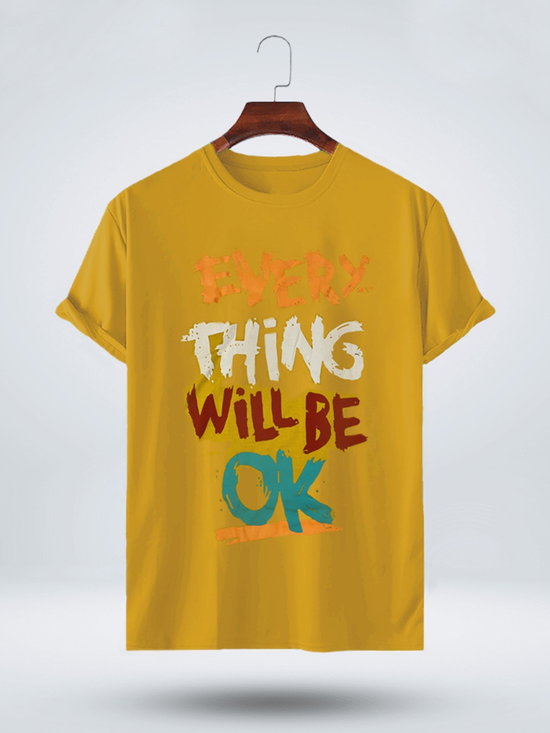 

Try This Typography Printed Cotton T-shirt, Yellow