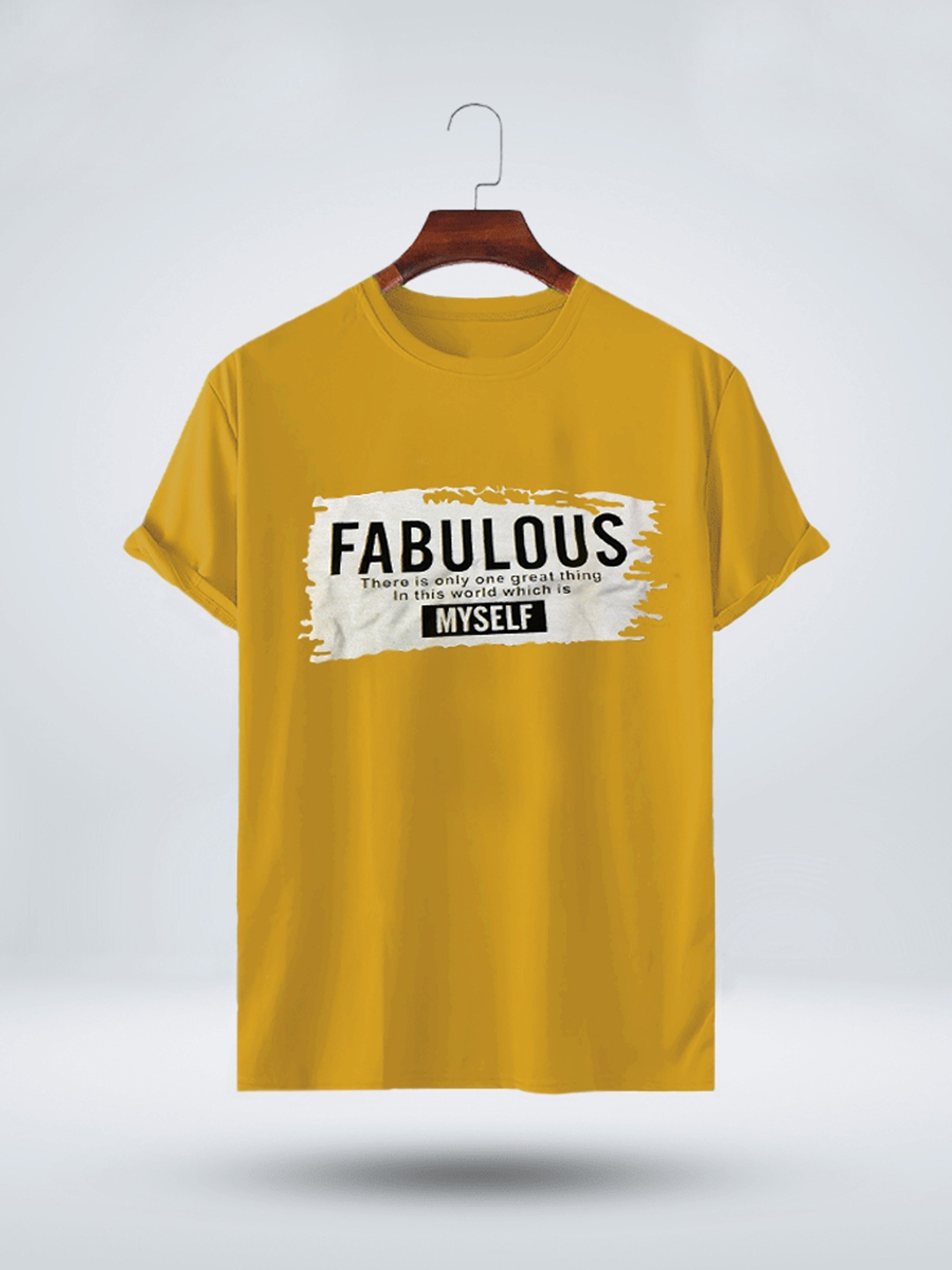 

Try This Typography Printed Cotton T-shirt, Yellow