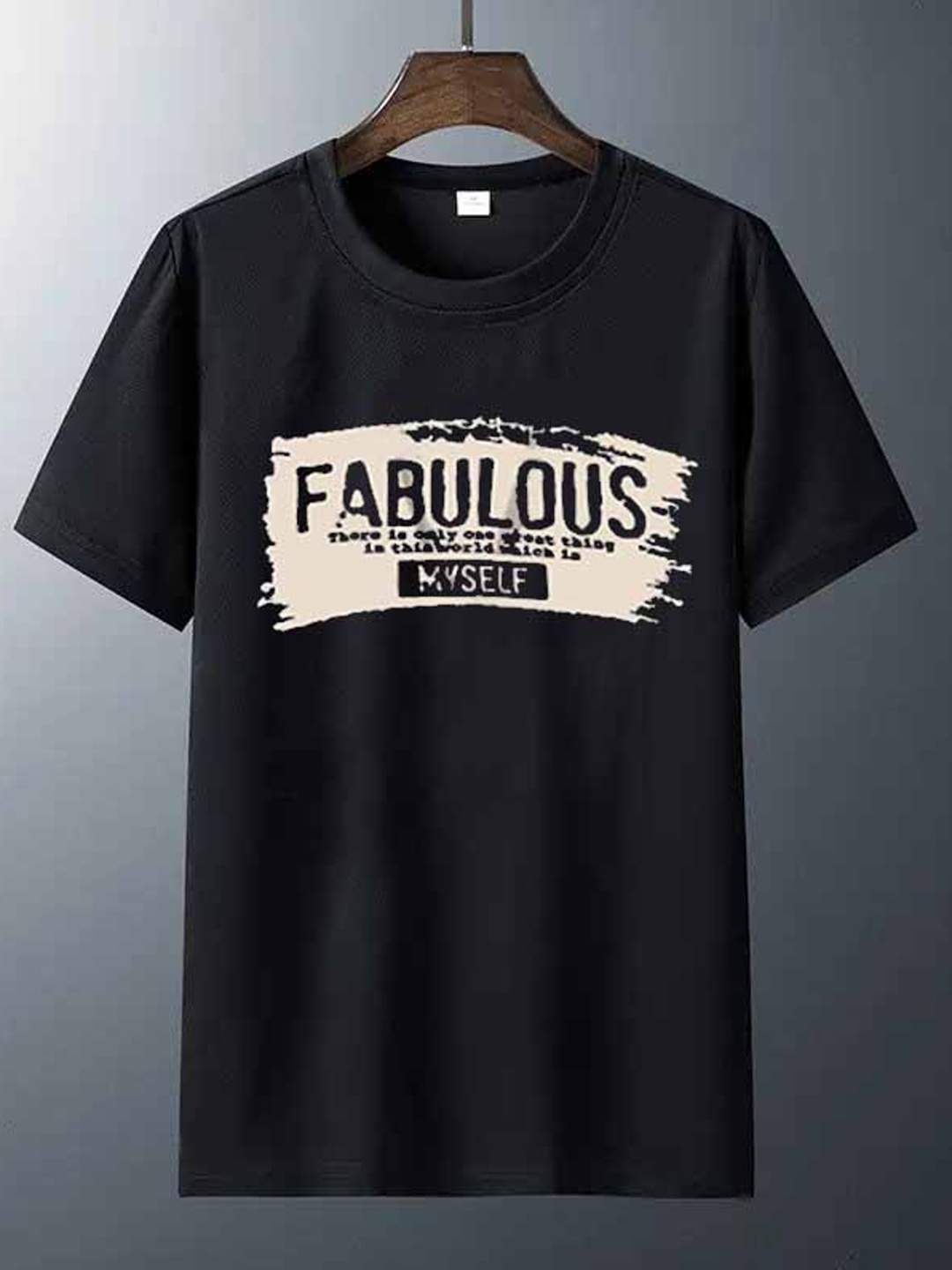 

Try This Typography Printed Cotton T-shirt, Black