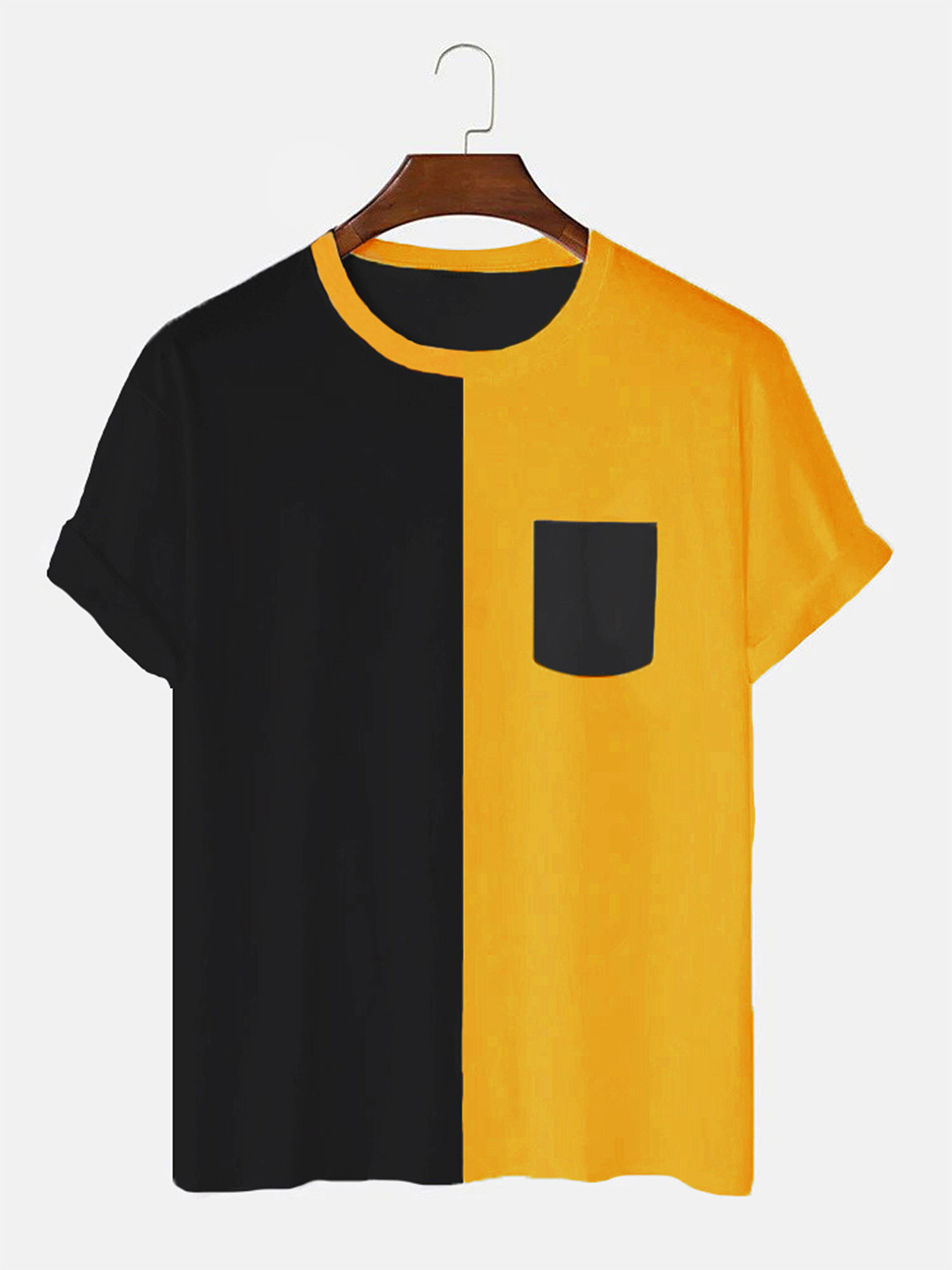 

Try This Colourblocked Cotton T-shirt, Yellow