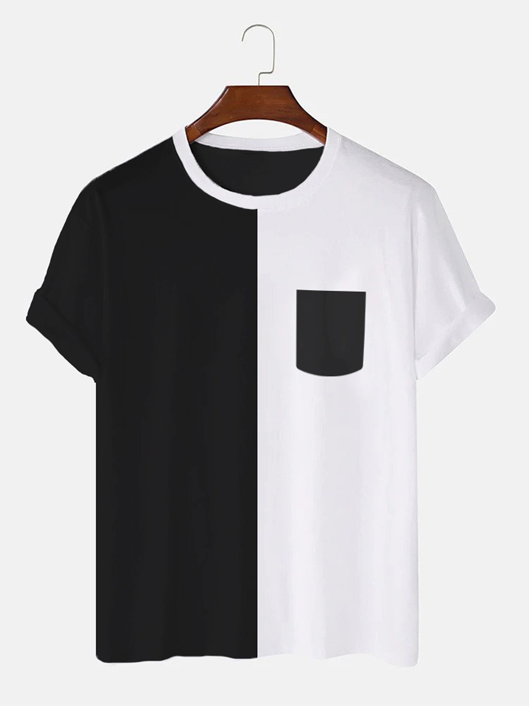 

Try This Colourblocked Round Neck Cotton T-shirt, White