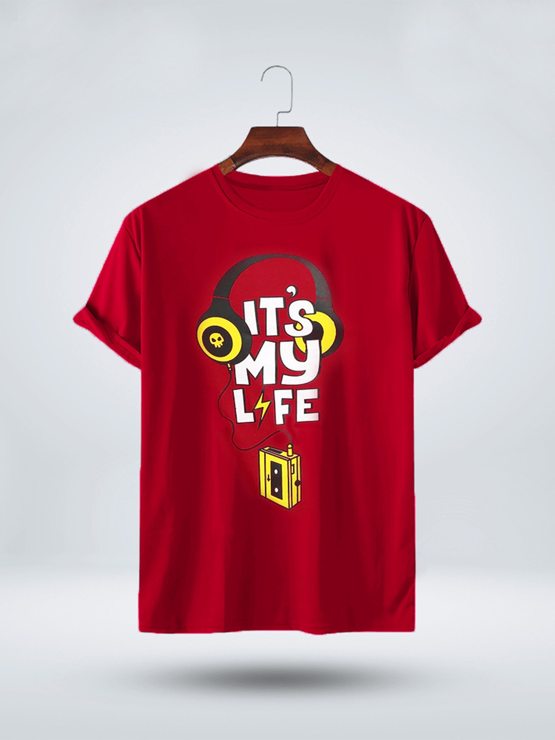 

Try This Typography Printed Cotton Casual T-Shirt, Red