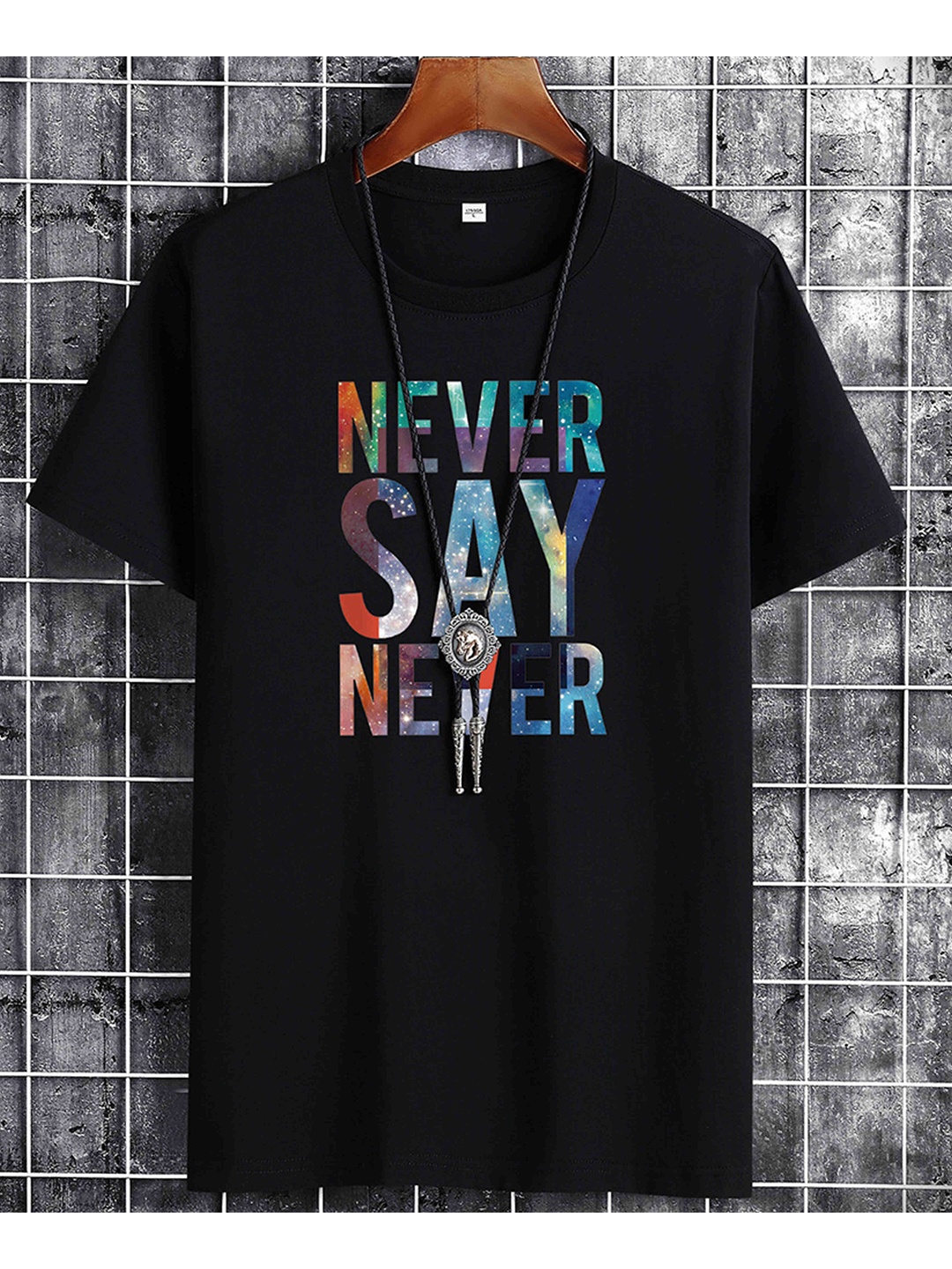 

Try This Men Typography Printed Cotton T-shirt, Black