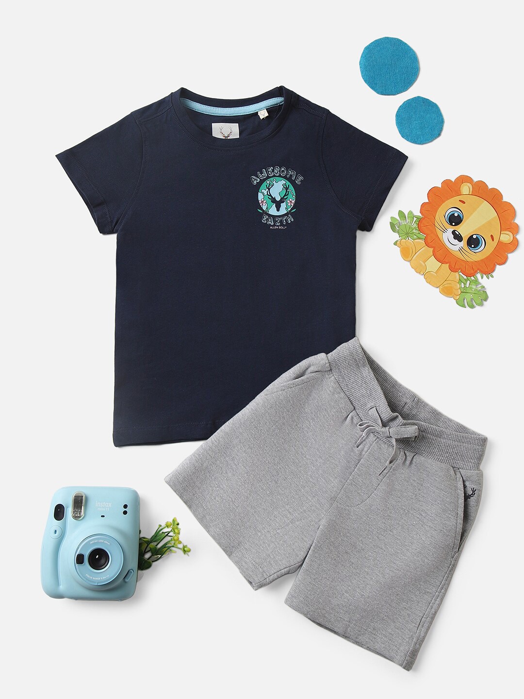 

Allen Solly Junior Boys Printed T-Shirt With Shorts, Navy blue