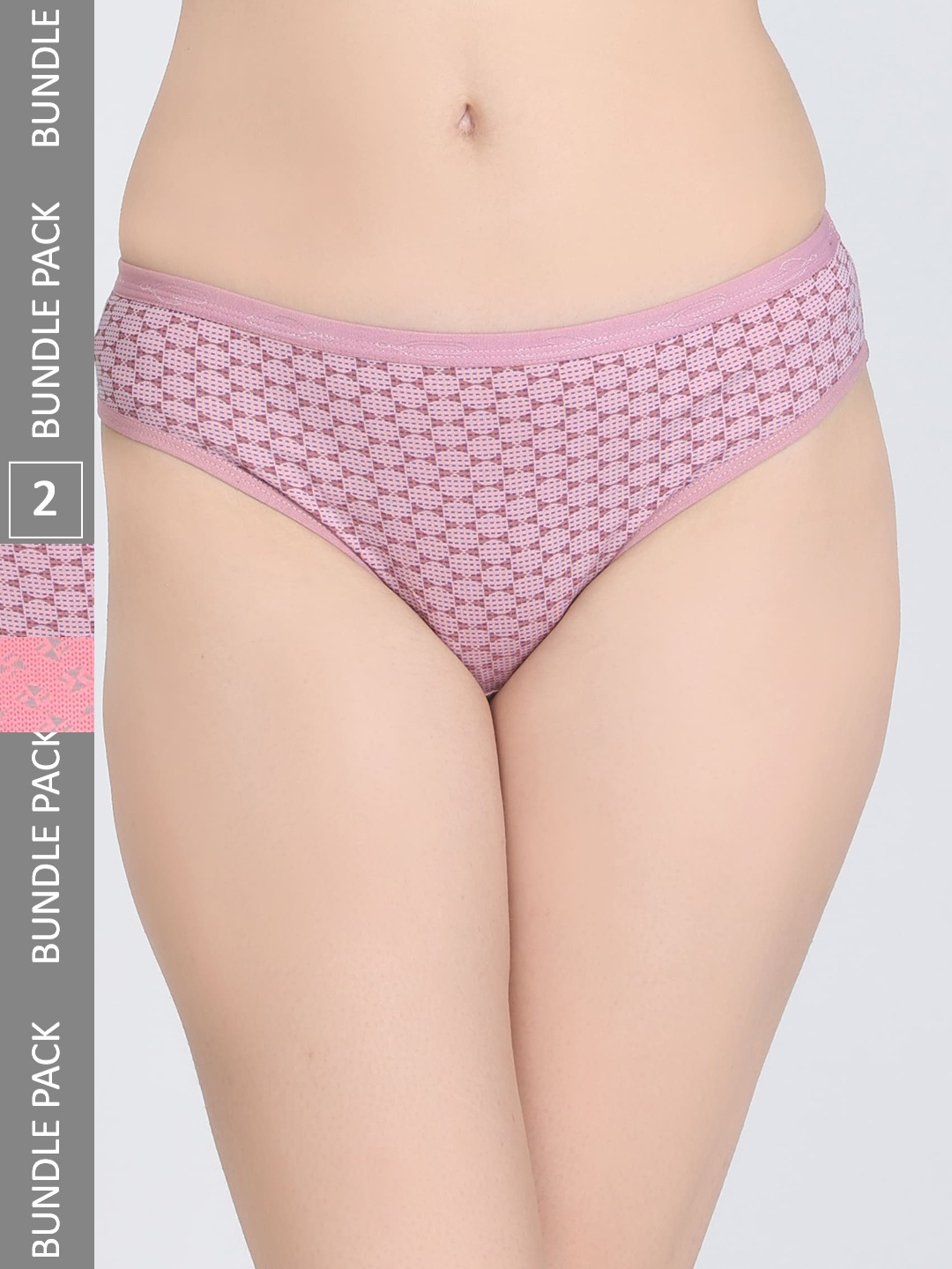 

Innocence Women Pack Of 2 Mid-Rise Printed Hipster Briefs BBAPLIN91977_S, Purple