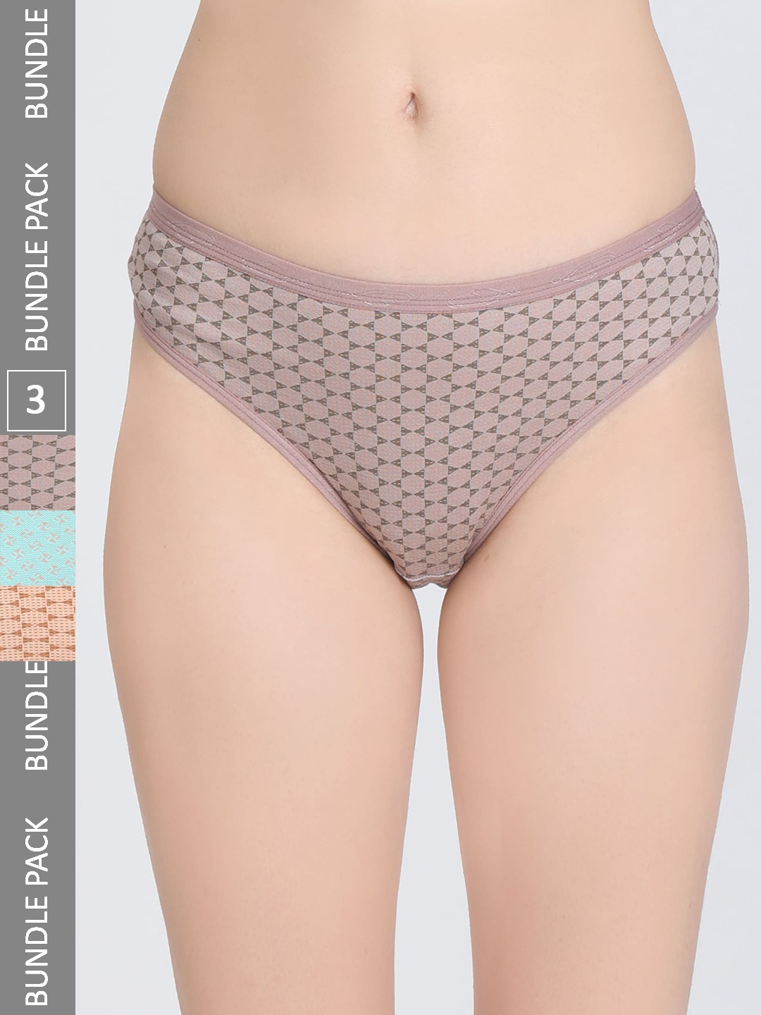 

Innocence Pack Of 3 Printed Hipster Briefs BBAPLIN91981_S, Nude