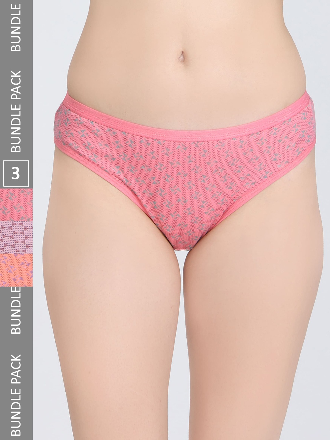 

Innocence Women Pack Of 3 Printed Hipster Briefs BBAPLIN91976_S, Purple