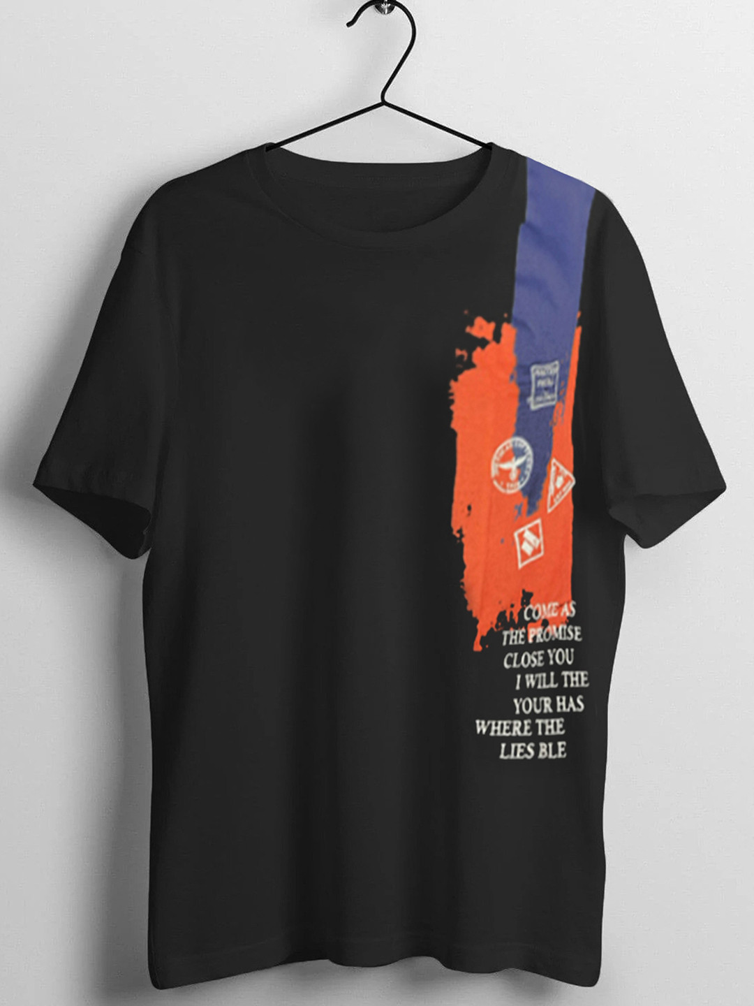 

Try This Typography Printed Cotton T-shirt, Black