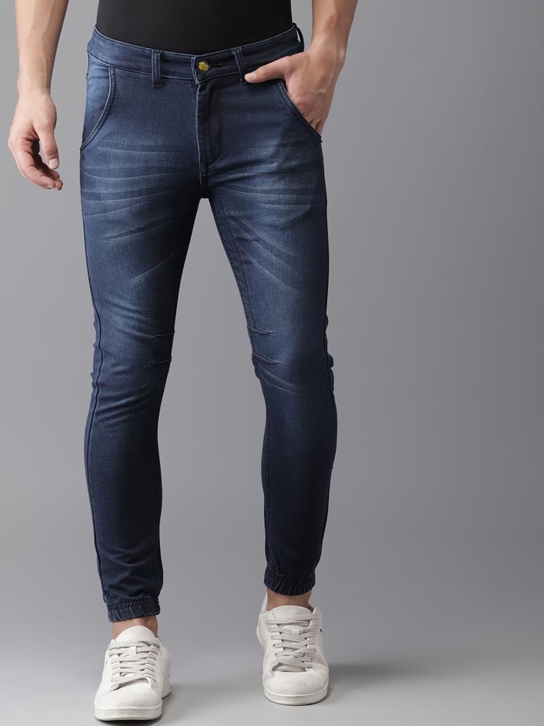 

Campus Sutra Men Navy Blue Smart Slim Fit Light Fade Clean Look Stretchable Cotton Jeans