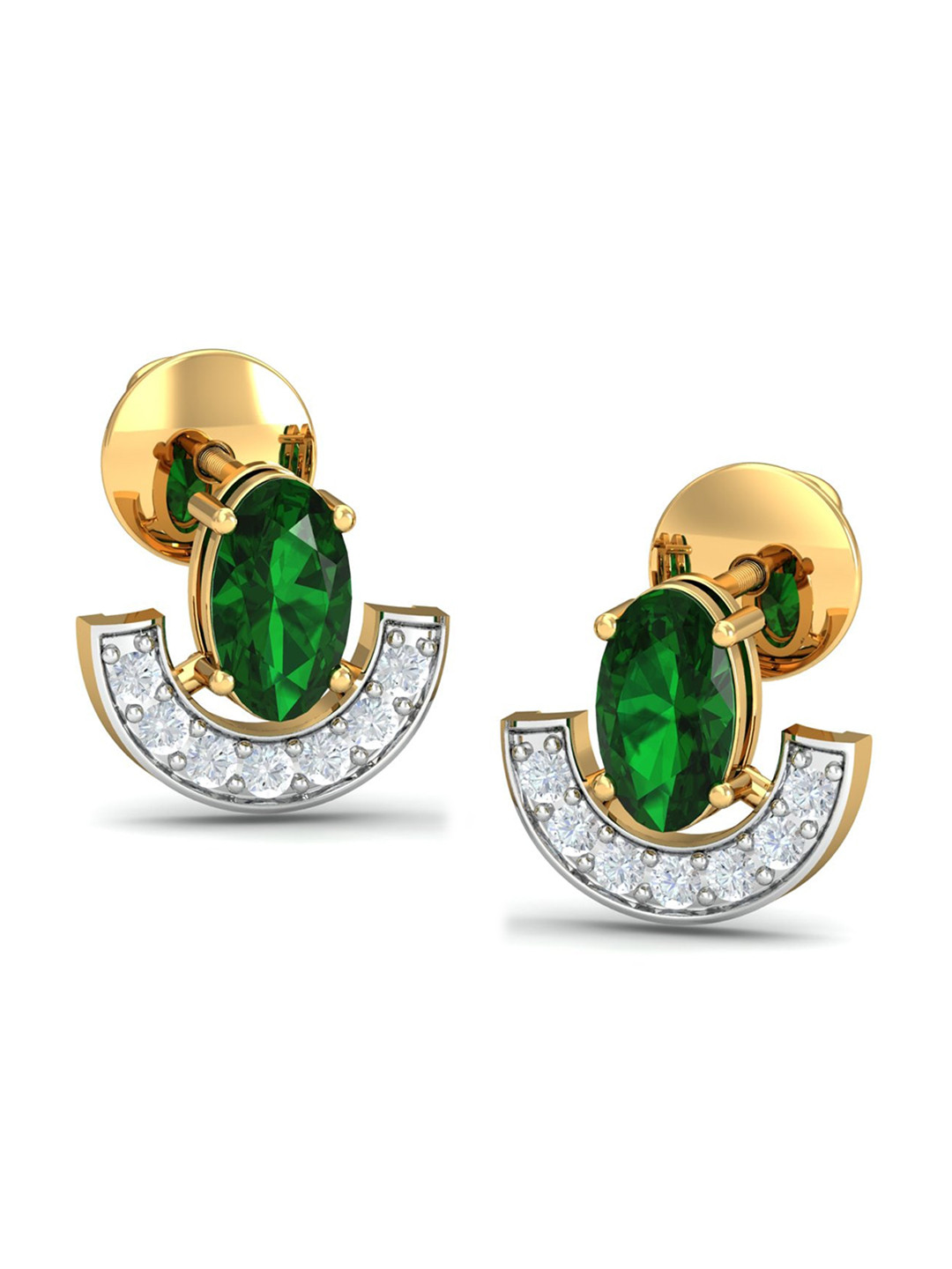 

KUBERBOX 18KT Gold Diamond-Studded Stud Earrings- 2.3 gm