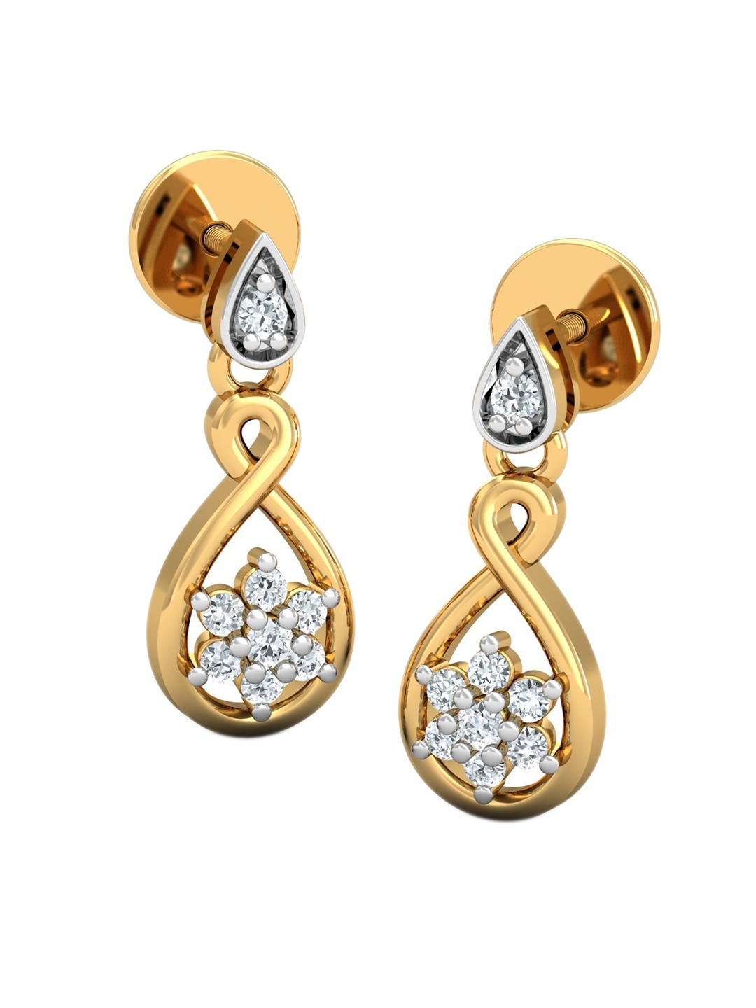 

KUBERBOX Hotshot 18KT Gold Diamond-Studded Stud Earrings-2.67gm