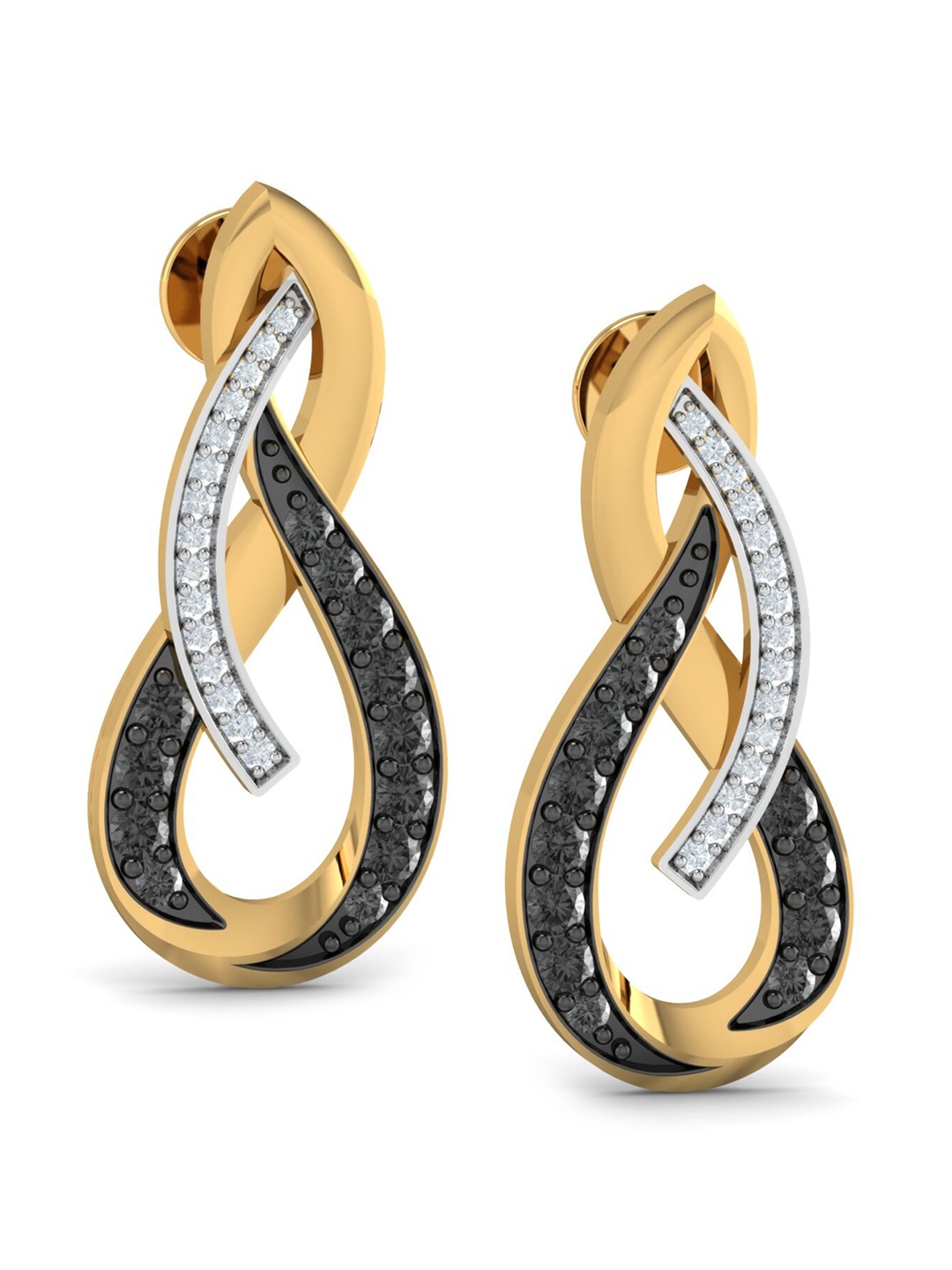 

KUBERBOX Prcis 18KT Gold Diamond Studded Earrings-9.98gm