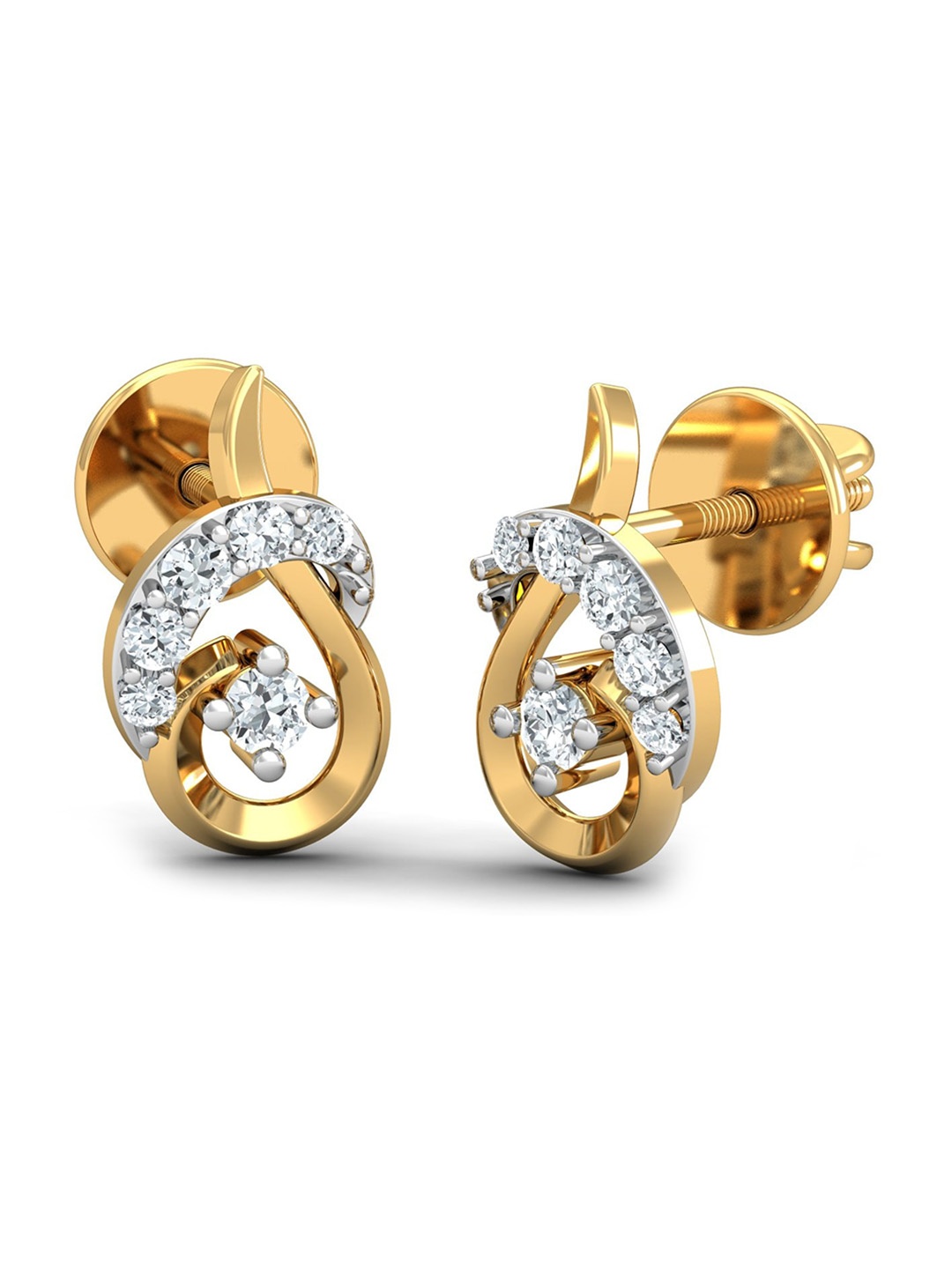 

KUBERBOX 18KT Gold Diamond-Studded Earrings-1.85gm