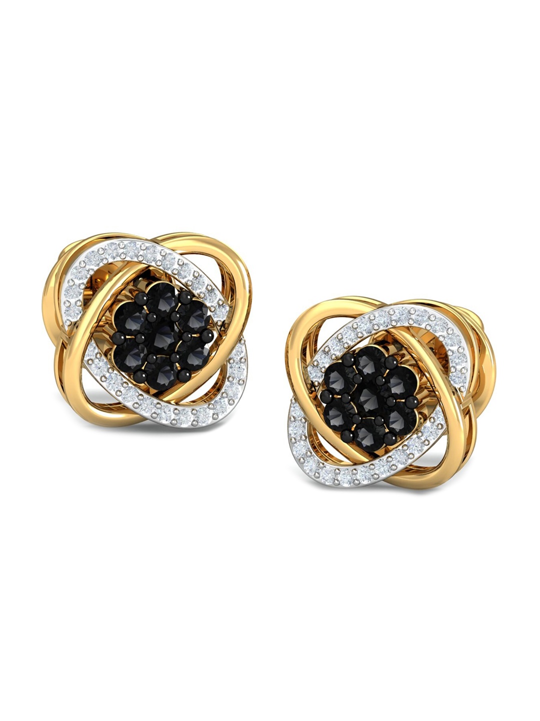 

KUBERBOX 18KT Gold Diamond Studded Stud Earrings-3.06gm