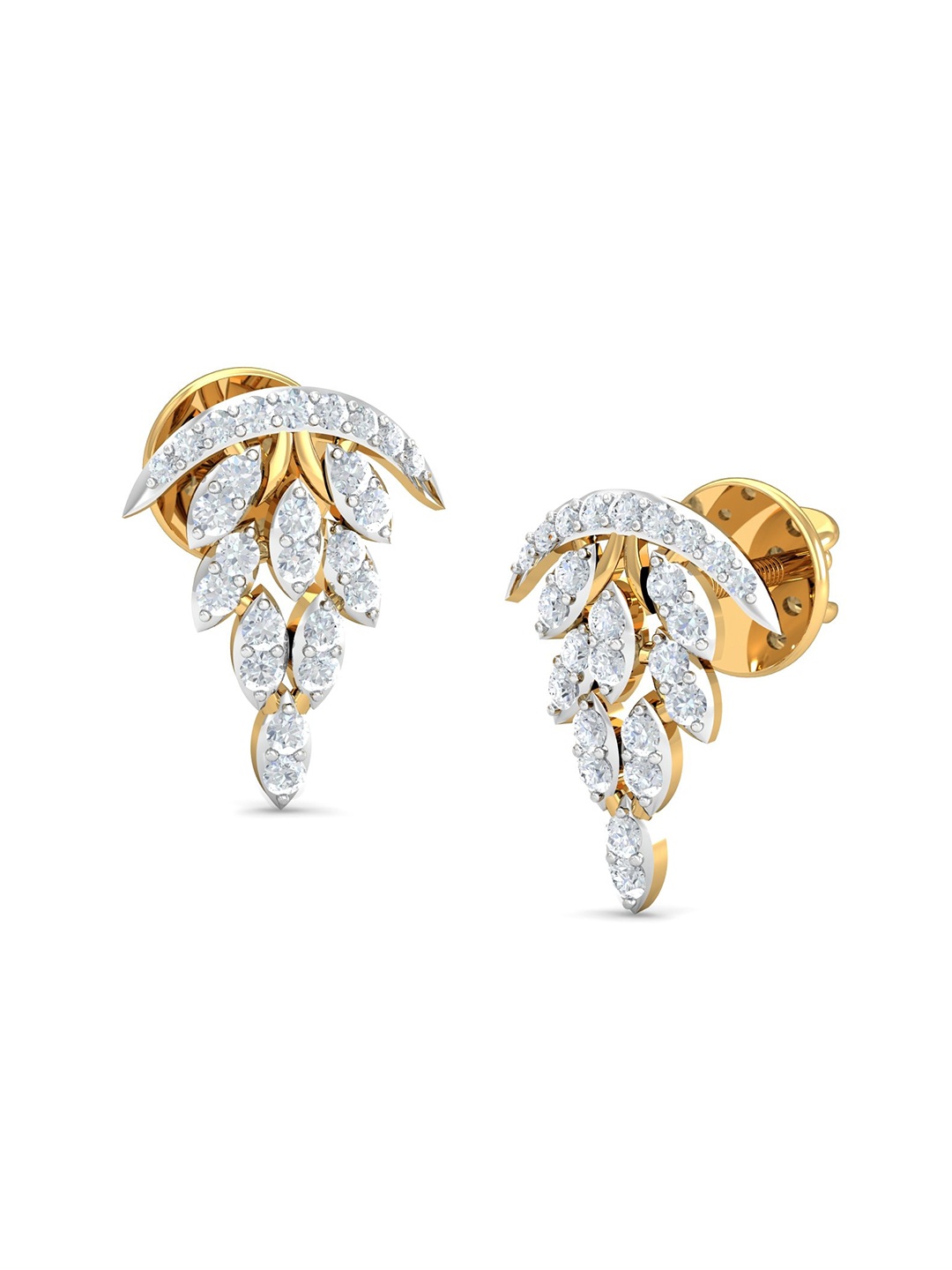 

KUBERBOX The Alankar 18KT Gold Diamond-Studded Earrings-3.44gm