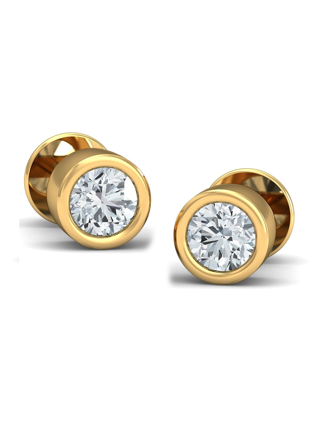

KUBERBOX El Brillo Solitaire 18KT Gold Diamond-Studded Earrings-2.22 gm