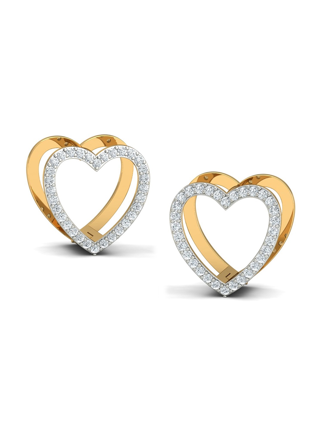 

KUBERBOX 18KT Gold Diamond-Studded Hoop Earrings- 2.25 gm