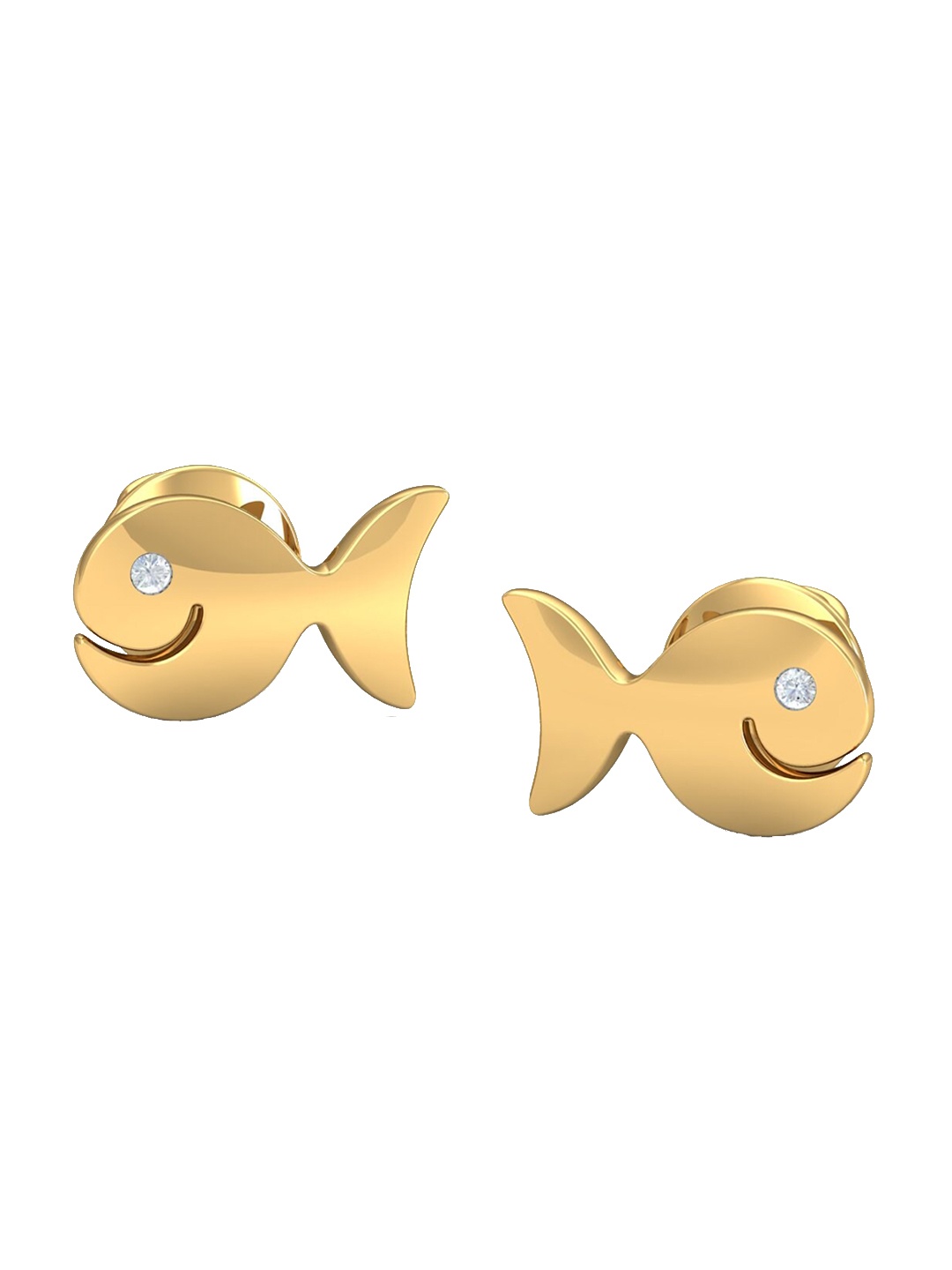 

KUBERBOX Love Bouquet 18KT Gold Diamond-Studded Stud Earrings-1.89gm