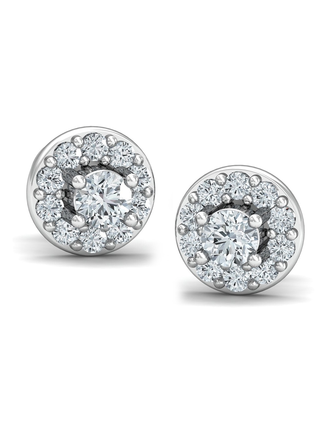 

KUBERBOX Valiente Solitaire 18KT White Gold Diamond-Studded Earrings - 2.85gm, Silver