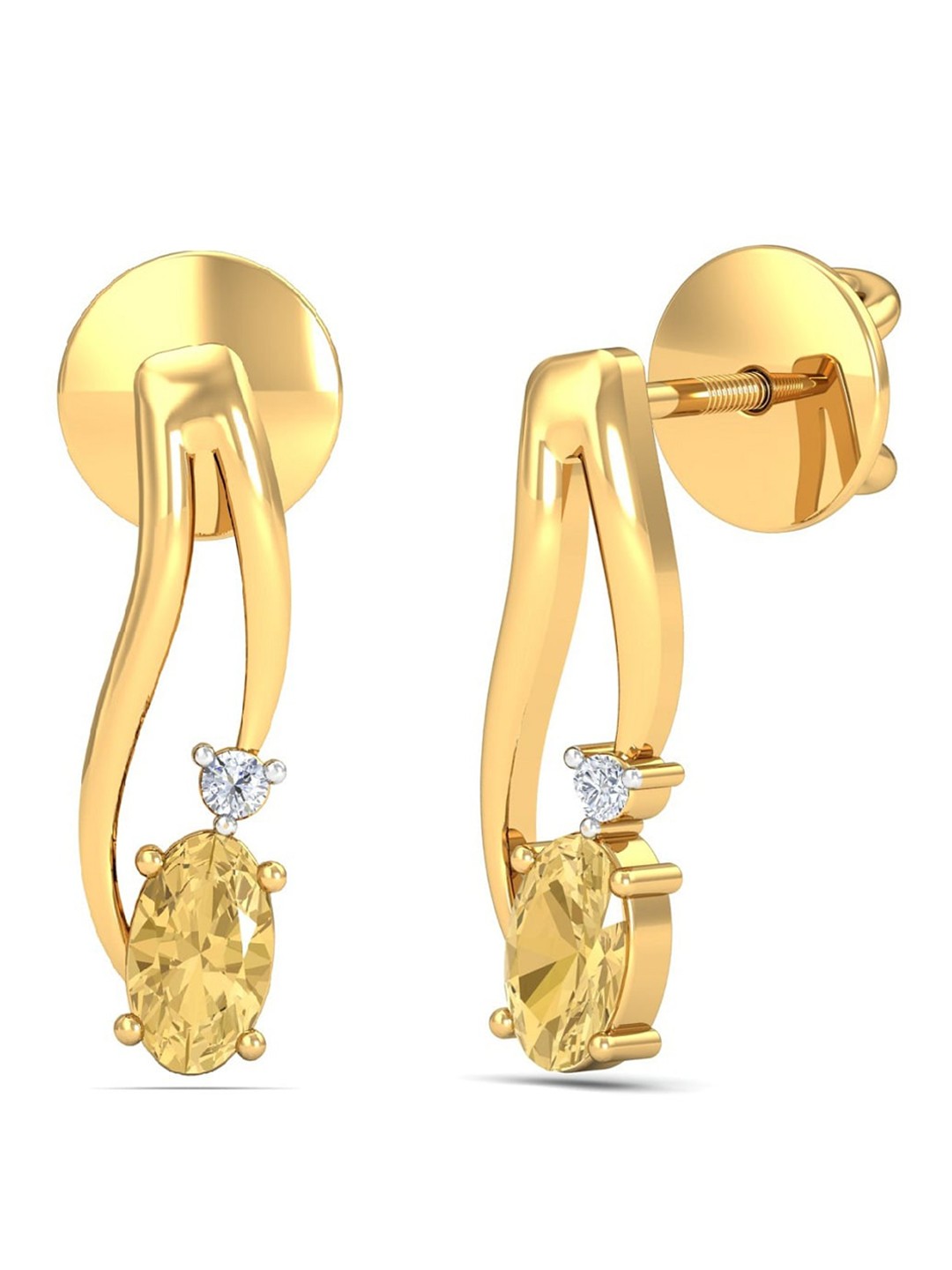 

KUBERBOX 18KT Gold Diamond-Studded Stud Earrings- 2.52 gm