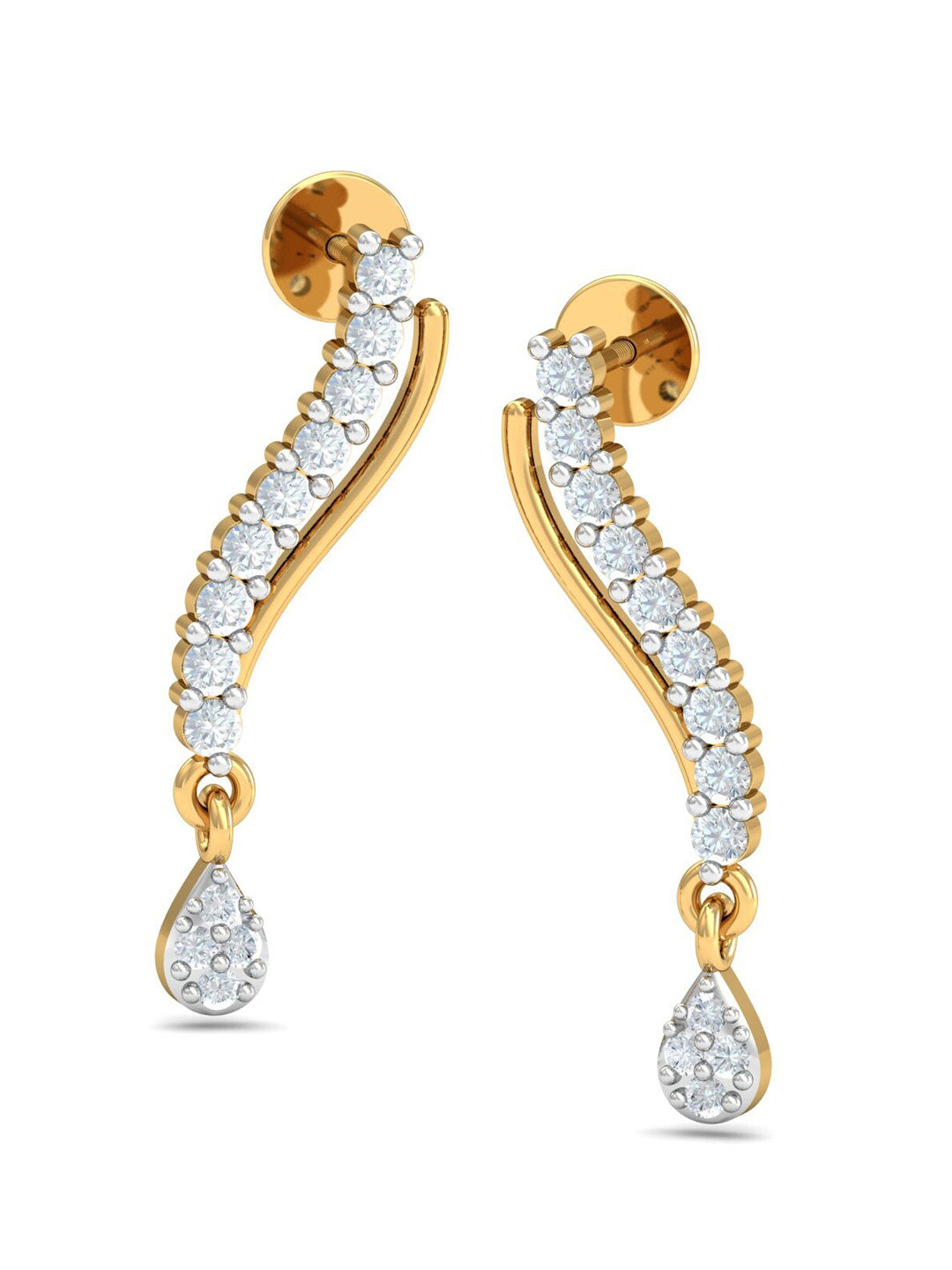 

KUBERBOX Diora 18KT Gold Diamond Studded Earring-2.43gm