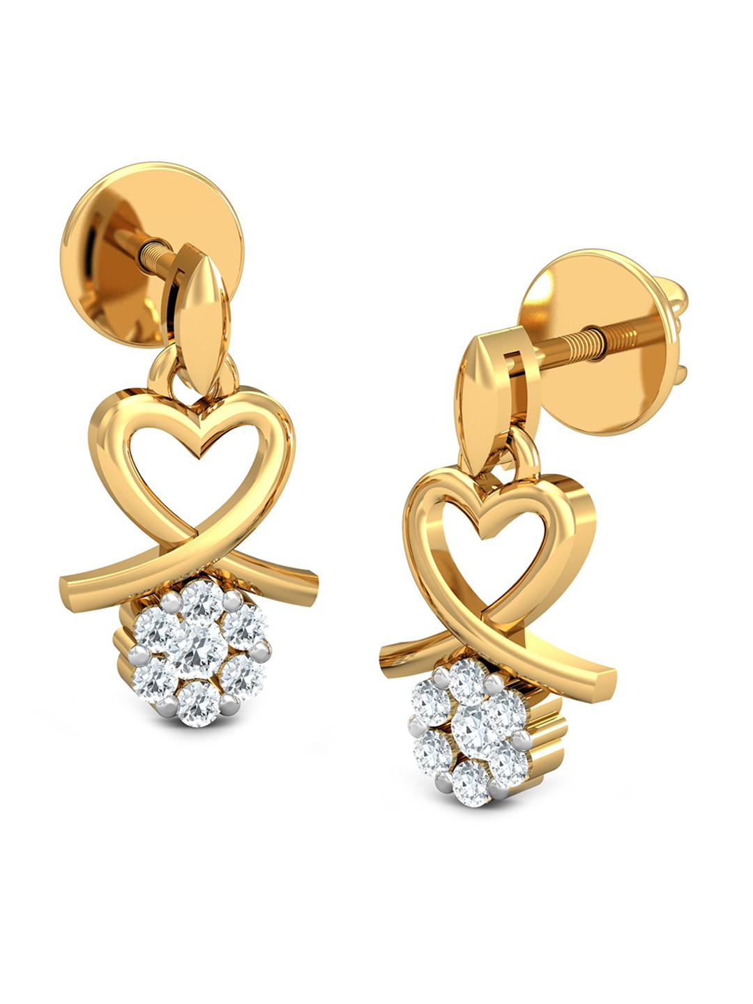 

KUBERBOX Mavin 18KT Gold Diamond-Studded Stud Earrings - 2.11gm