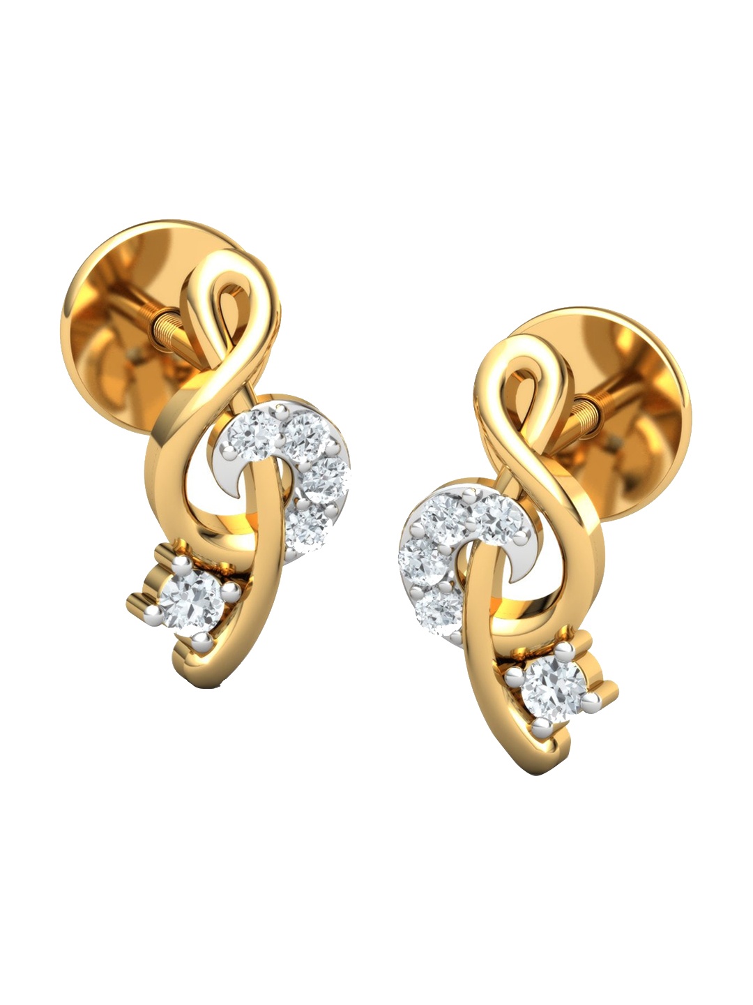 

KUBERBOX Ampersand Forever 18KT Gold Diamond Studded Earring-1.9gm